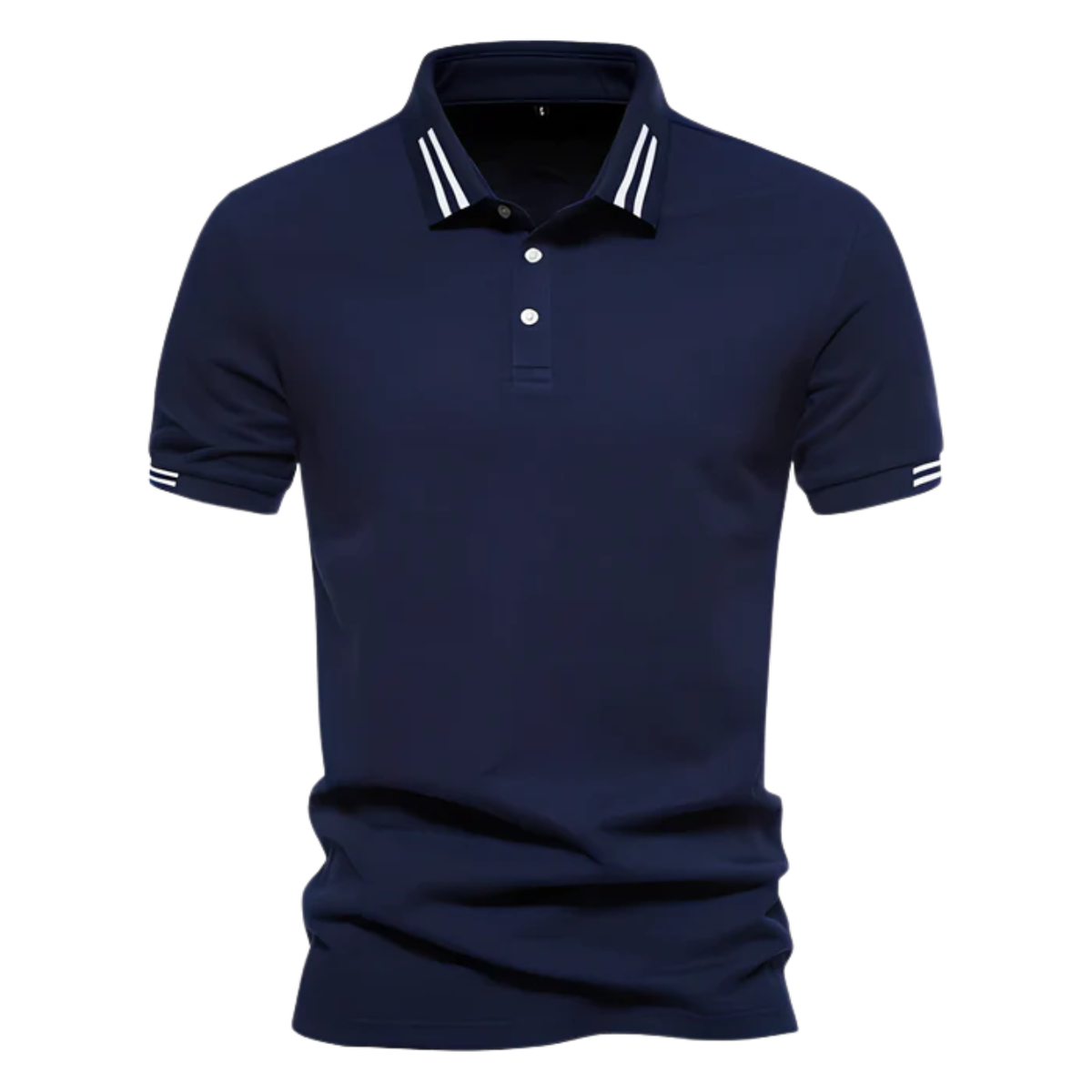 Men's short sleeve polo shirt — tailored slim fit stripe details — casual daily