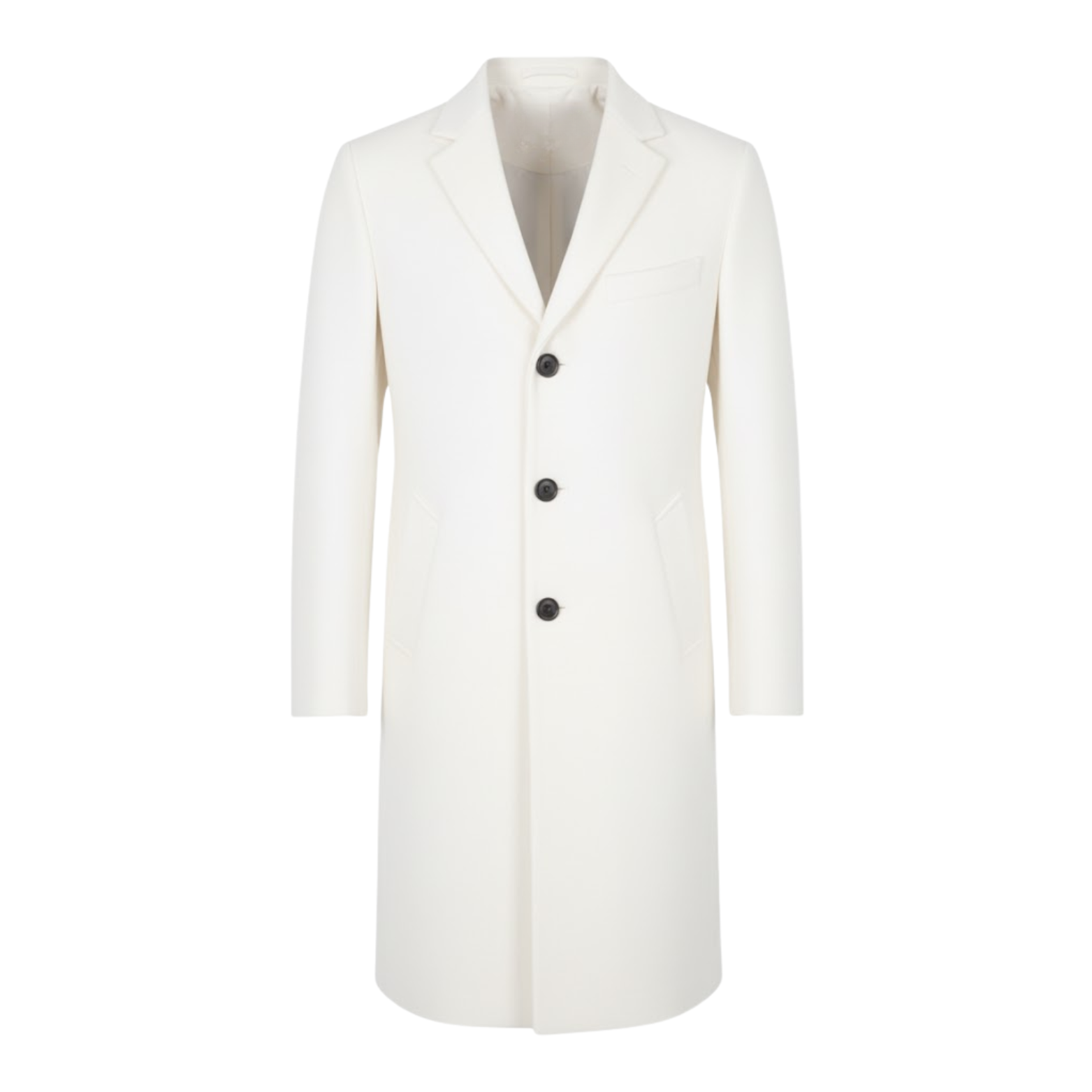 Long Cotton Coat Wool Blend Pure Color Slim Windbreaker Jacket