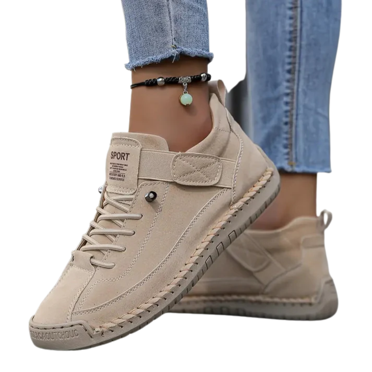 Women's sneakers — textured lace-up cushioned sole — casual daily