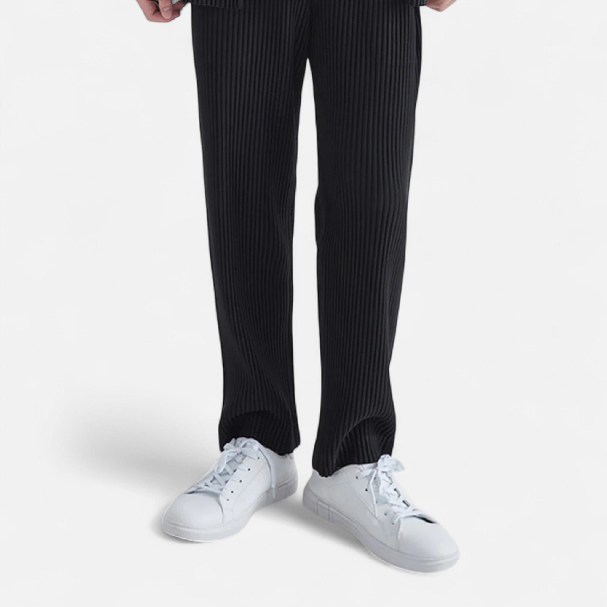 Veroux Mode | Men’s Ribbed Cotton Trousers – Textured Comfort, Elevated Everyday Style