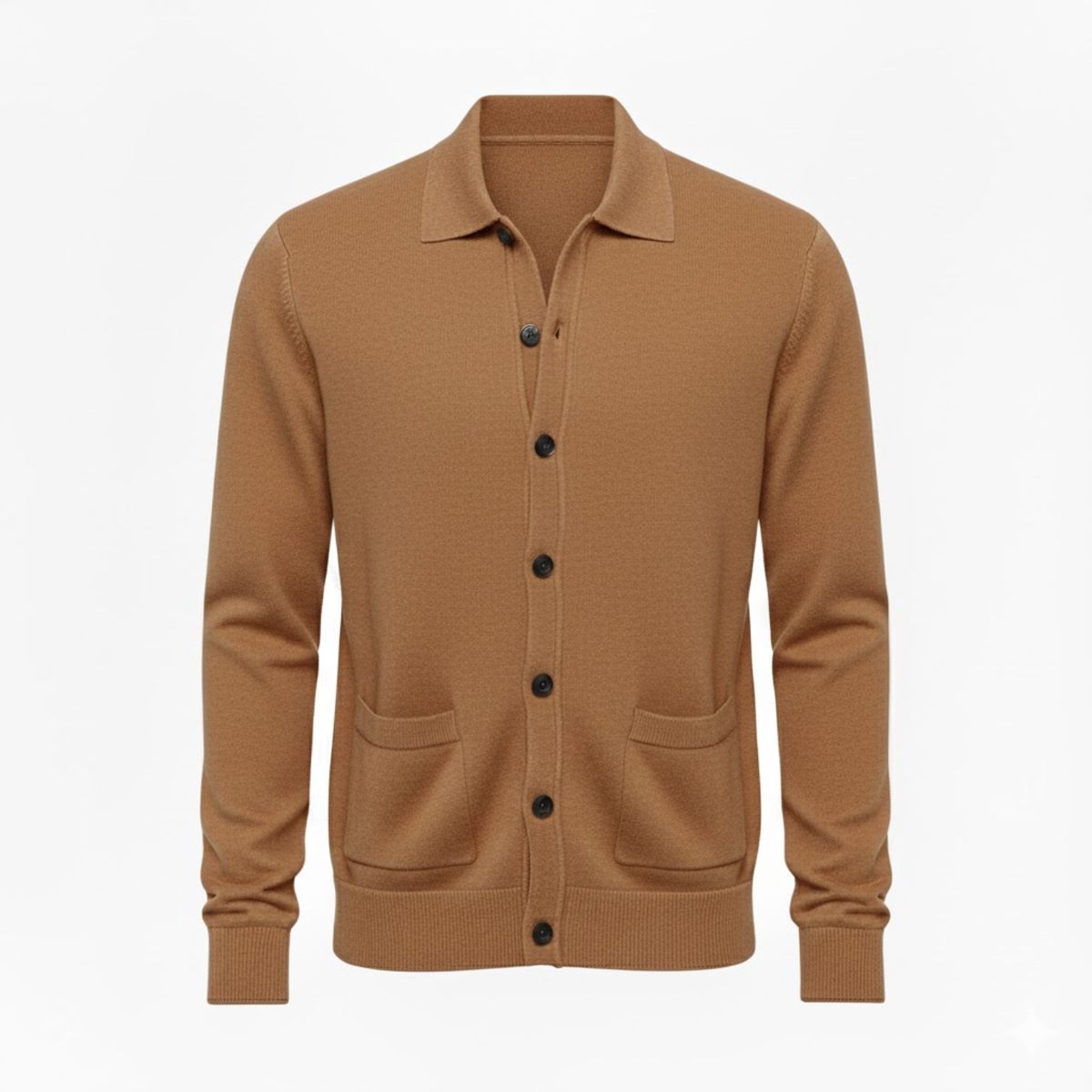 Men's Knit Cardigan Single Breasted Turn-Down Collar Casual Sweater Jacket