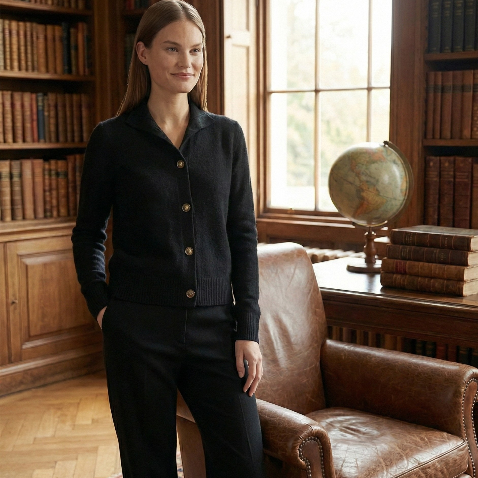 Stand Collar Knitted Cardigan Women Loose Short Jacket