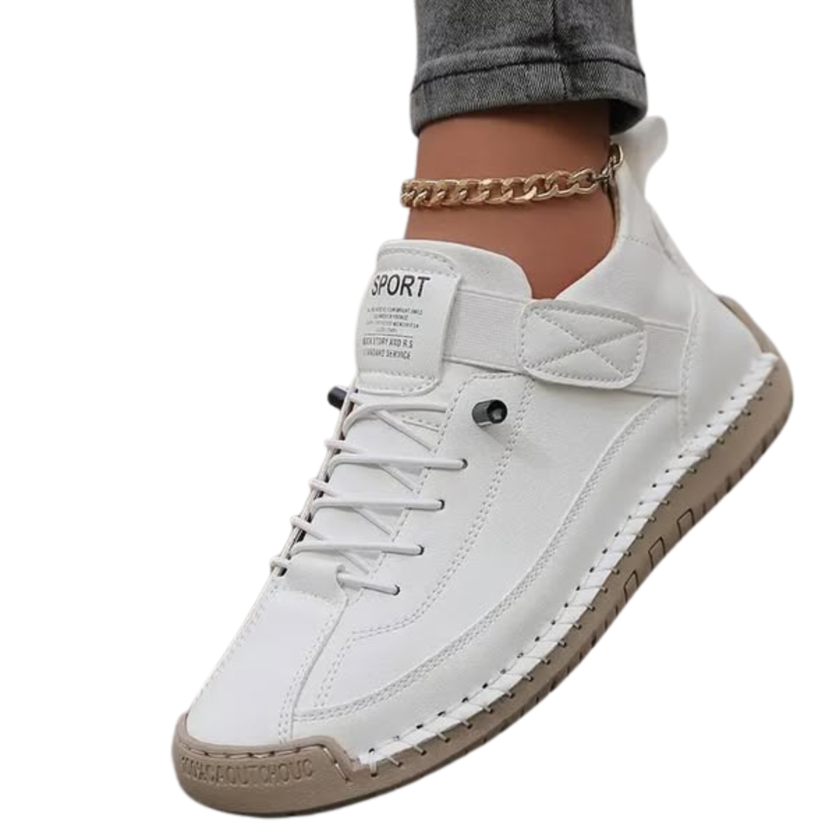 Women's sneakers — textured lace-up cushioned sole — casual daily