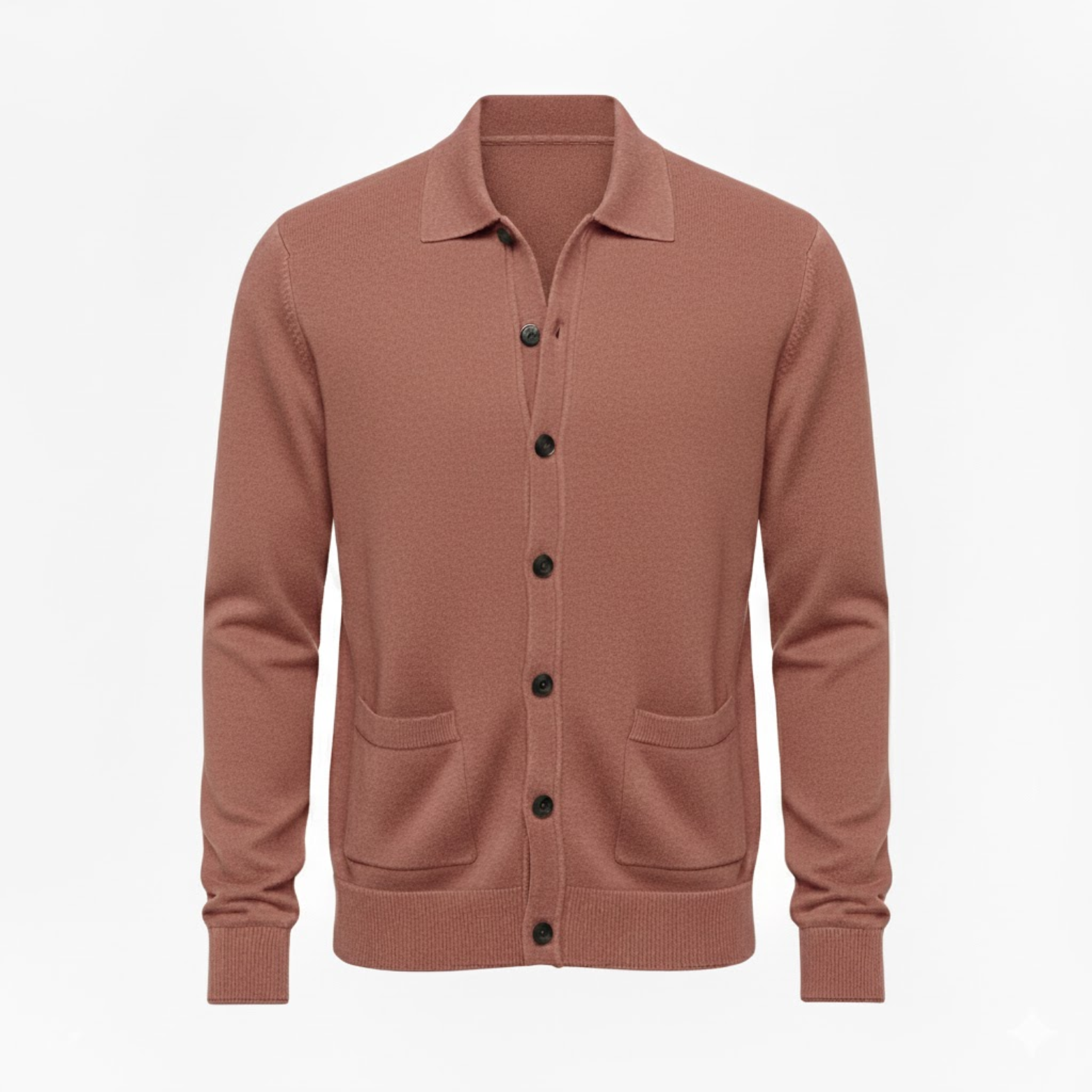 Men's Knit Cardigan Single Breasted Turn-Down Collar Casual Sweater Jacket