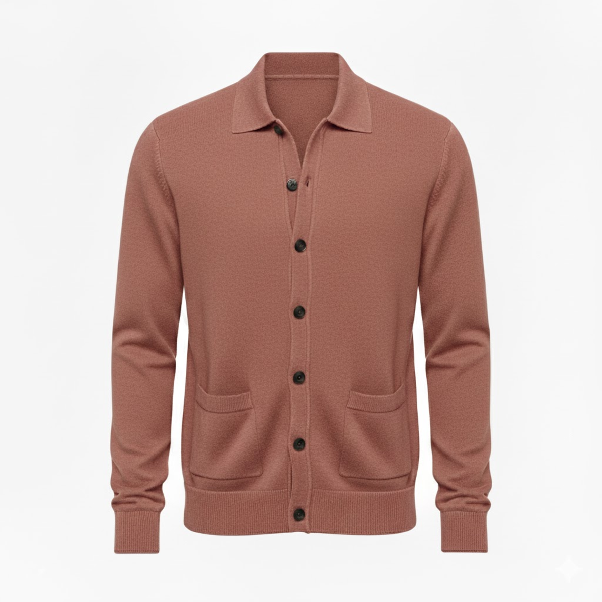 Men's Knit Cardigan Single Breasted Turn-Down Collar Casual Sweater Jacket