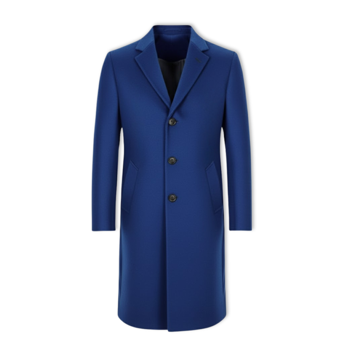 Long Cotton Coat Wool Blend Pure Color Slim Windbreaker Jacket