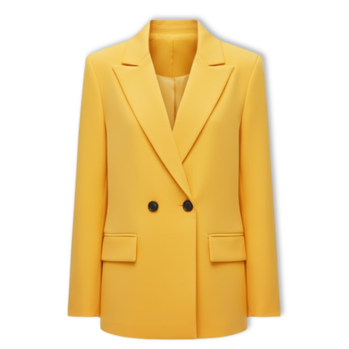 Women's Double Breasted Blazer Notched Lapel Long Sleeve Loose Fit Office Jacket