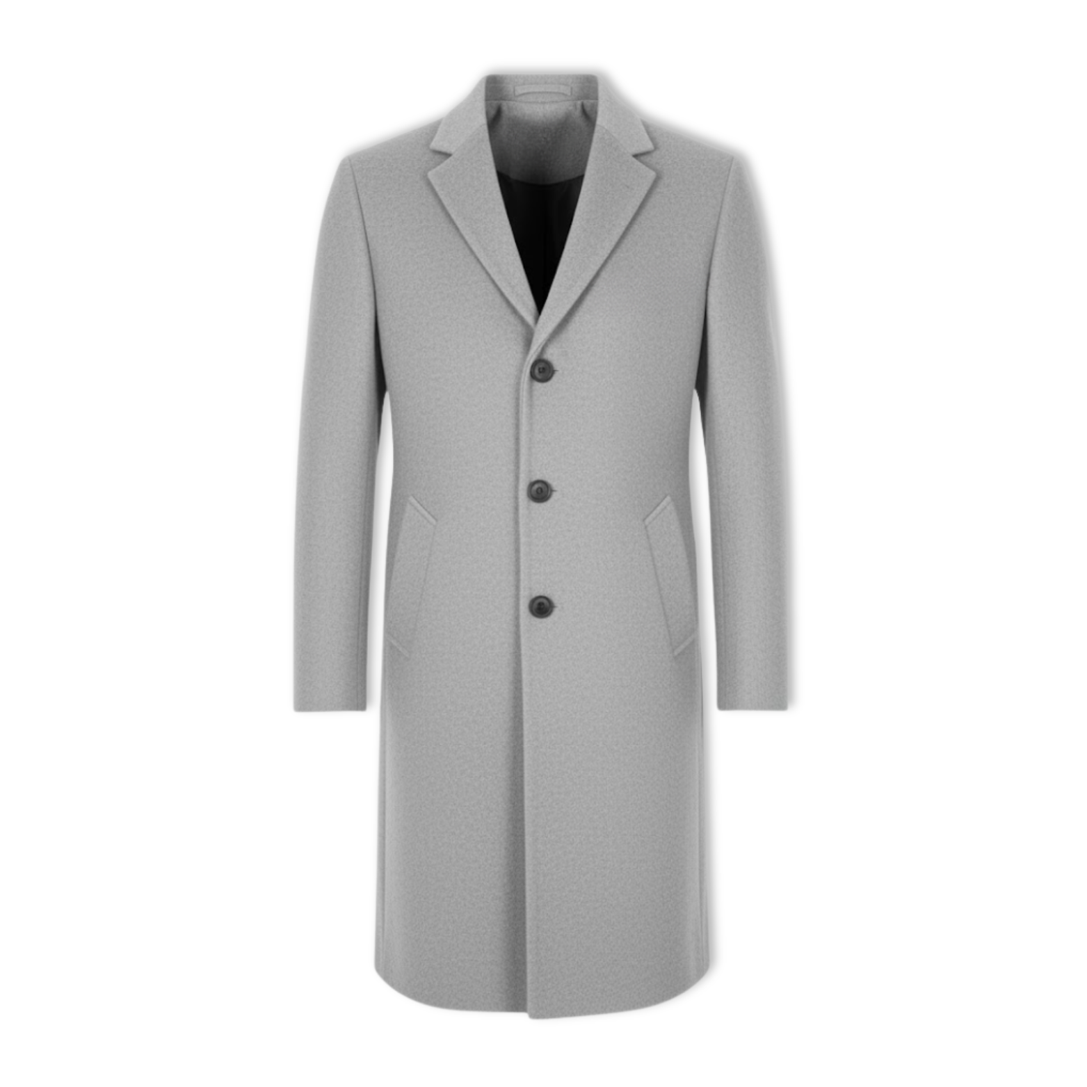 Long Cotton Coat Wool Blend Pure Color Slim Windbreaker Jacket