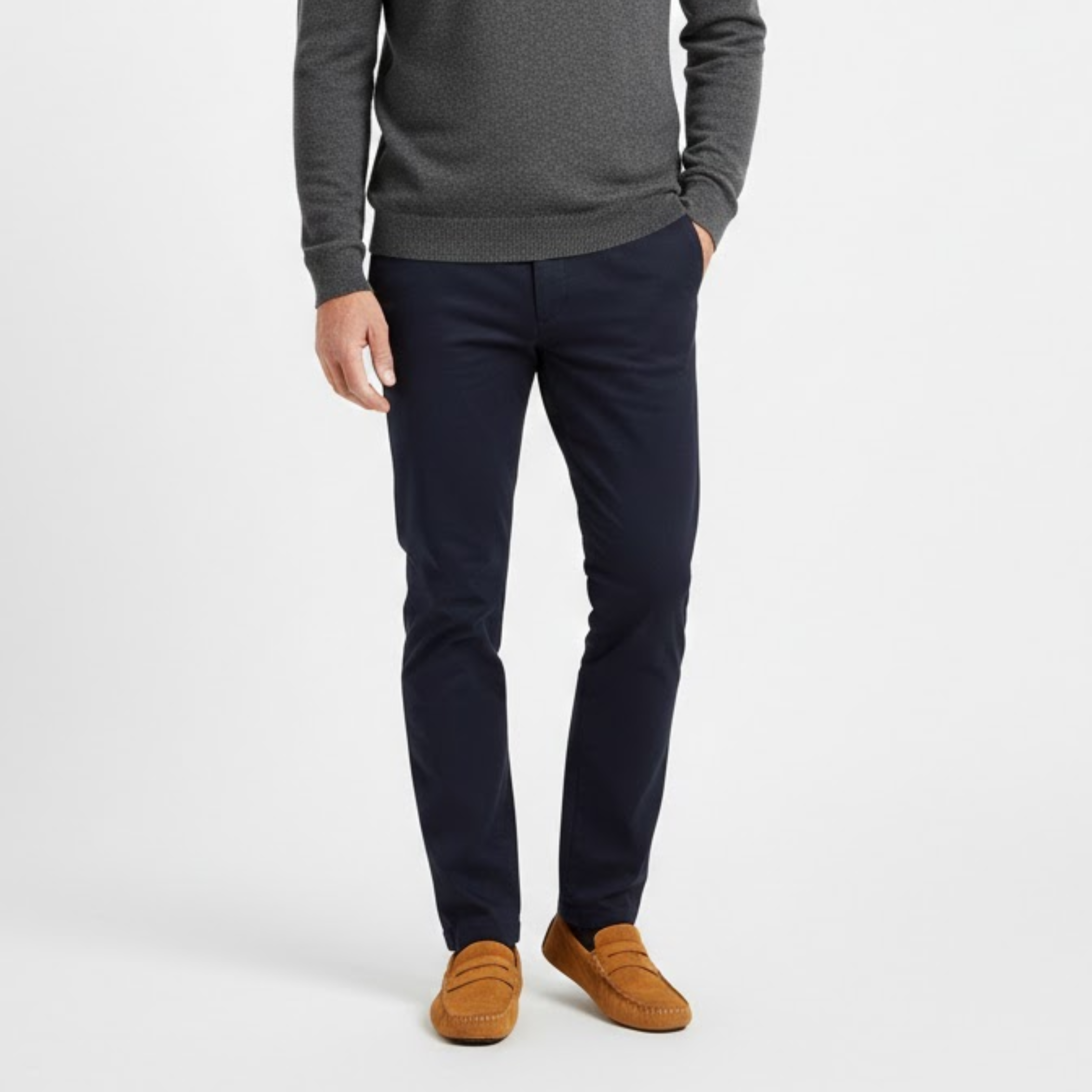 Men's Genuine Suede Leather Loafers Slip-On Driving Shoes Flat Moccasins