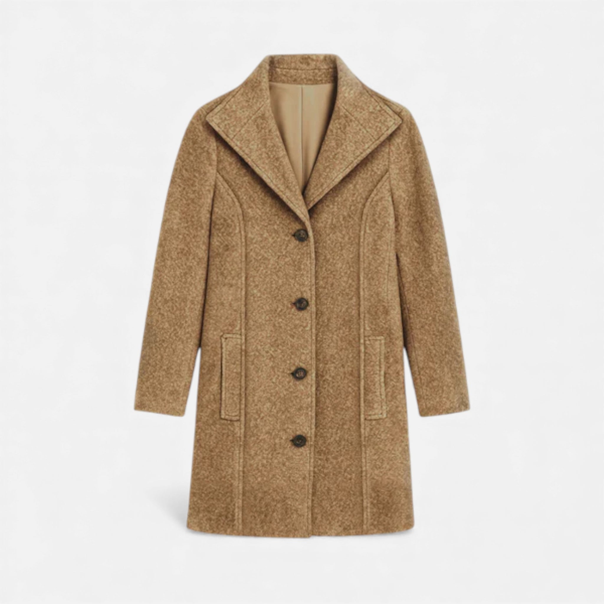 Veroux Mode | Women’s Lapel Coat – Tweed Heritage Elegance