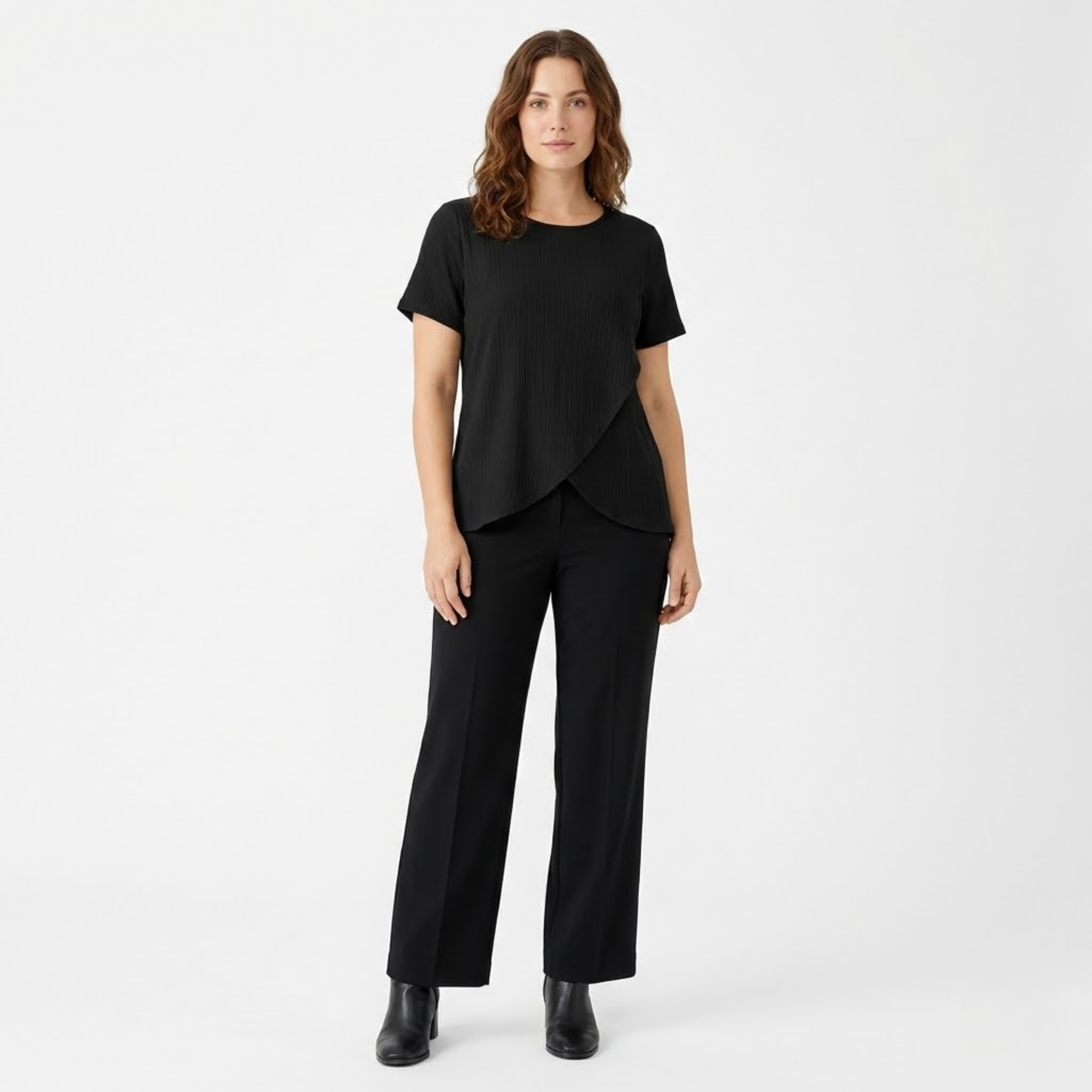 Women's Two Piece Set Irregular Split Top and Wide Leg Trousers Casual Suit