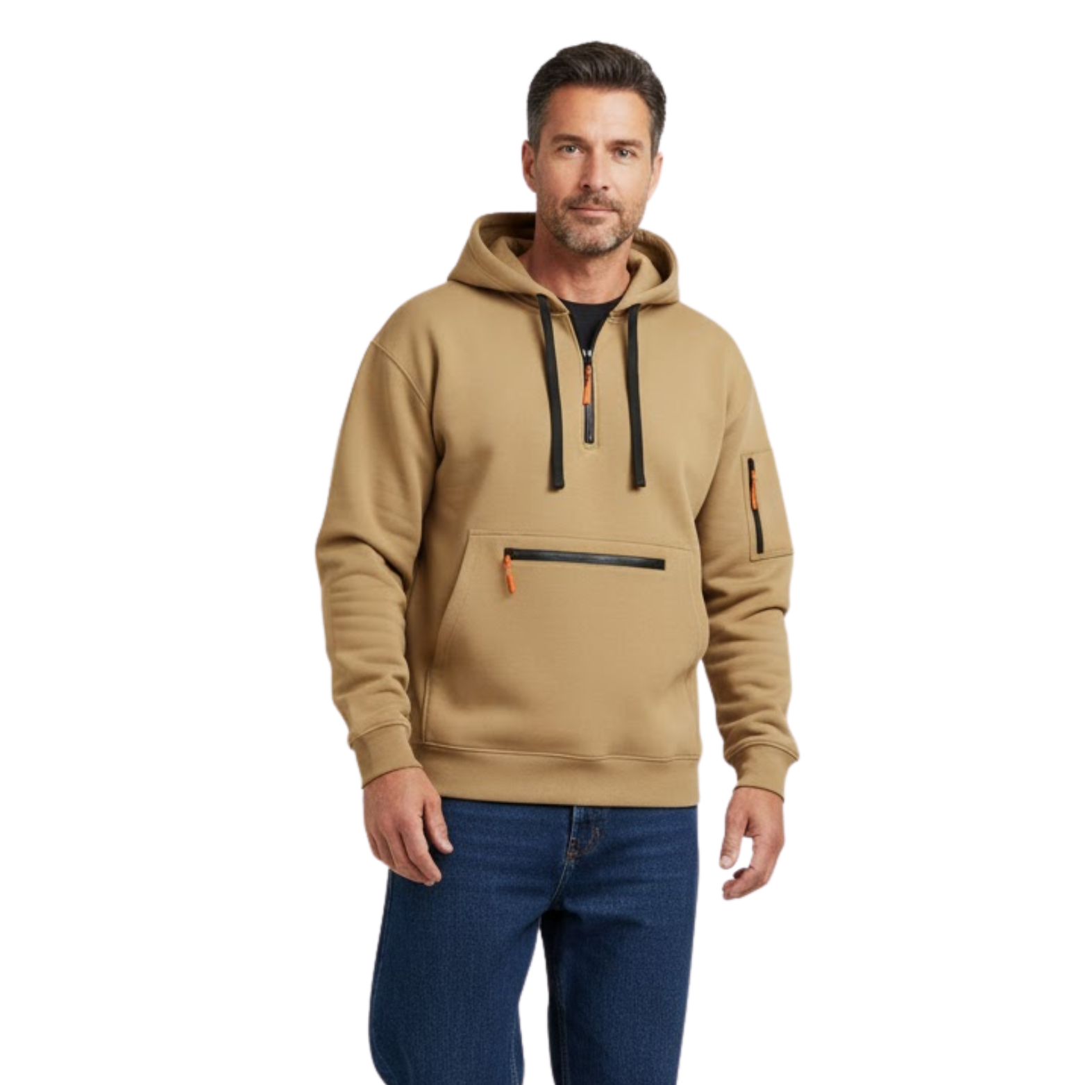 Men's Quarter Zip Tactical Hoodie Pullover Long Sleeve Casual Sweatshirt with Pockets