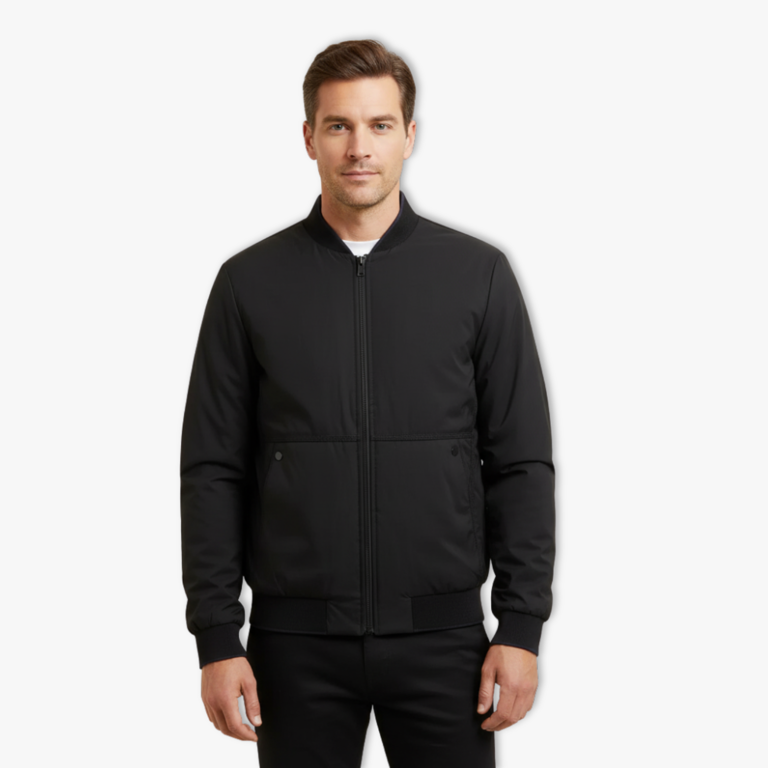 Men Thickened Fleece Lined Slim Fit Cotton Jacket