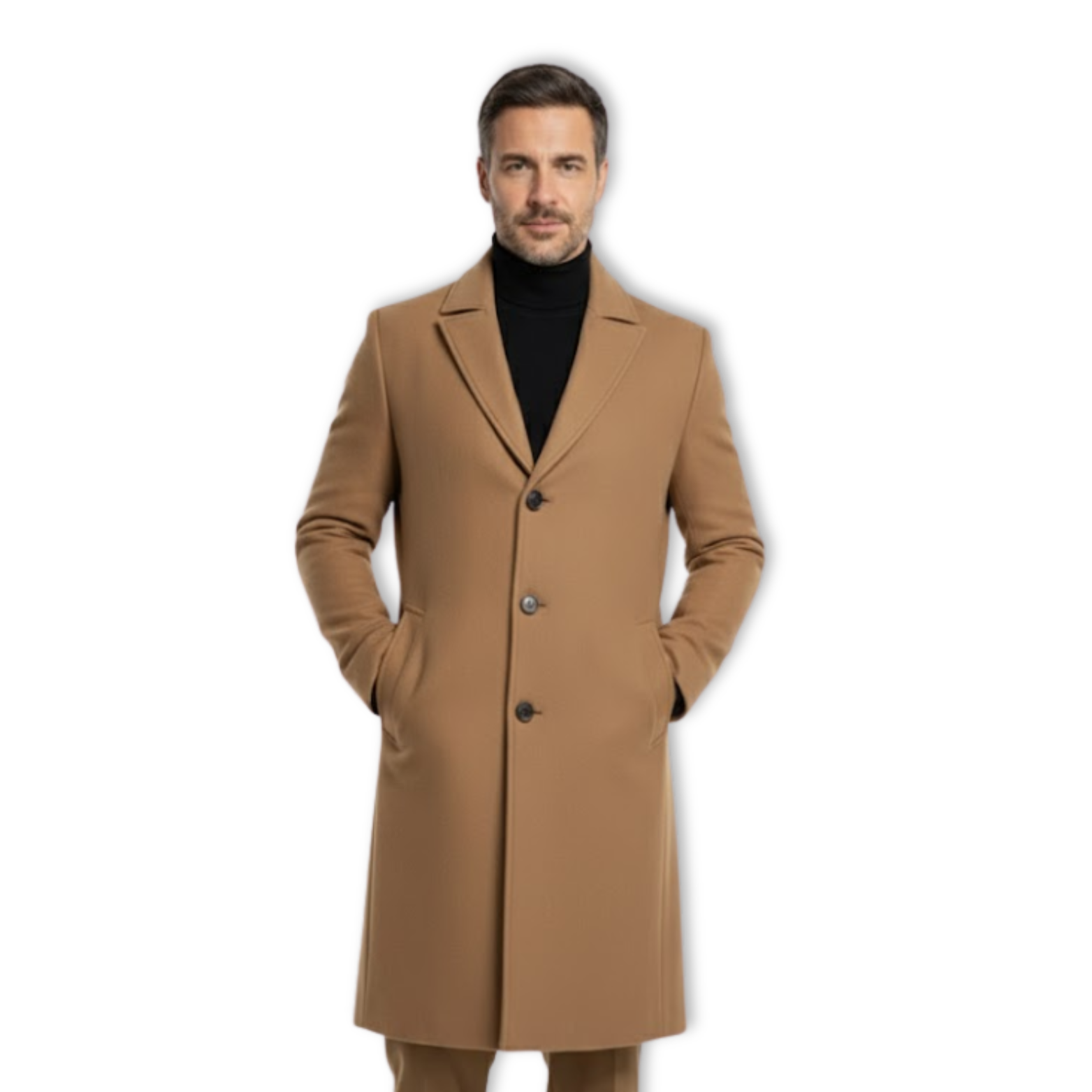 Trench Coats Luxury Male Mid-Long Warm Wool Jackets Casual