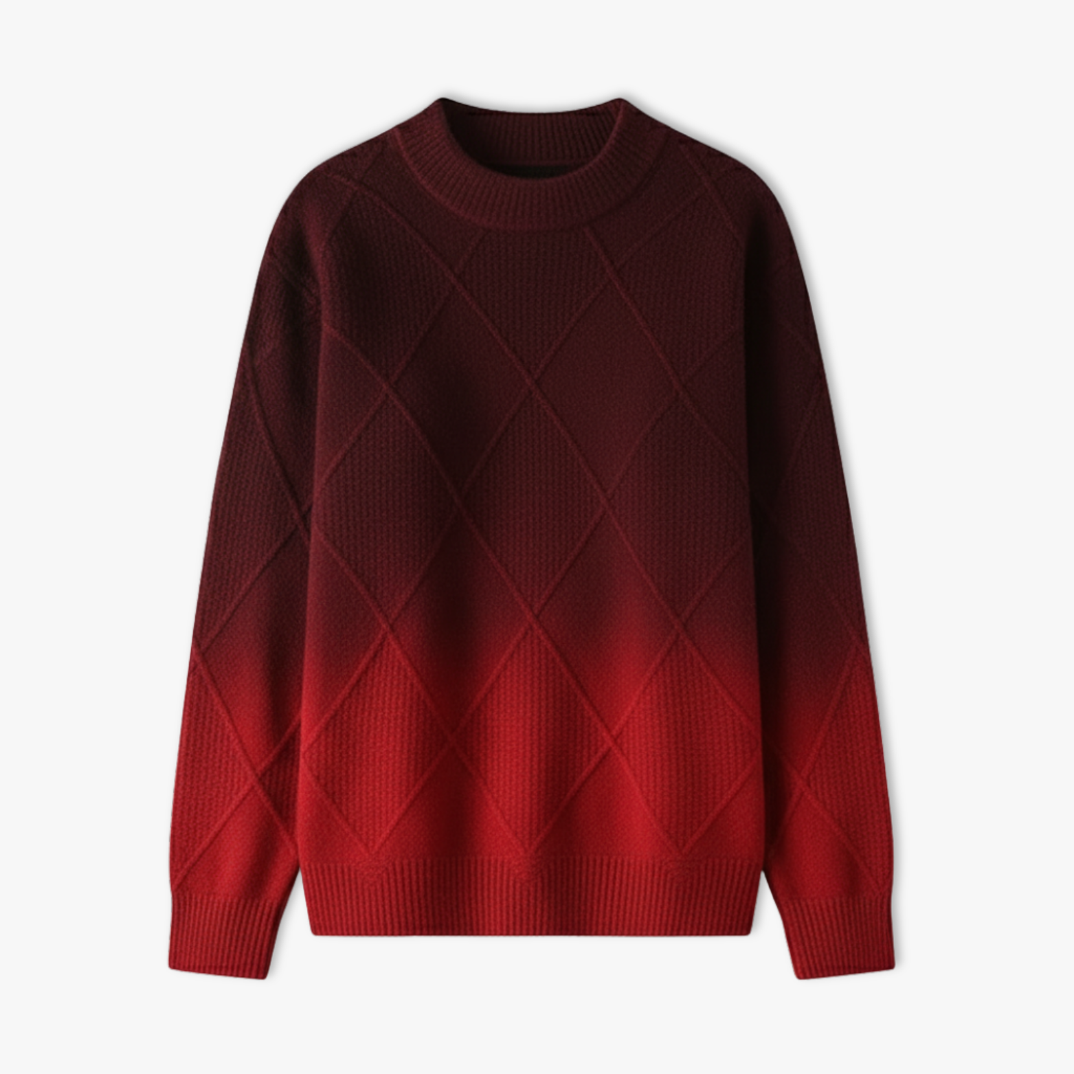 Men Gradient Knitwear Loose Fit Round Neck Pullover