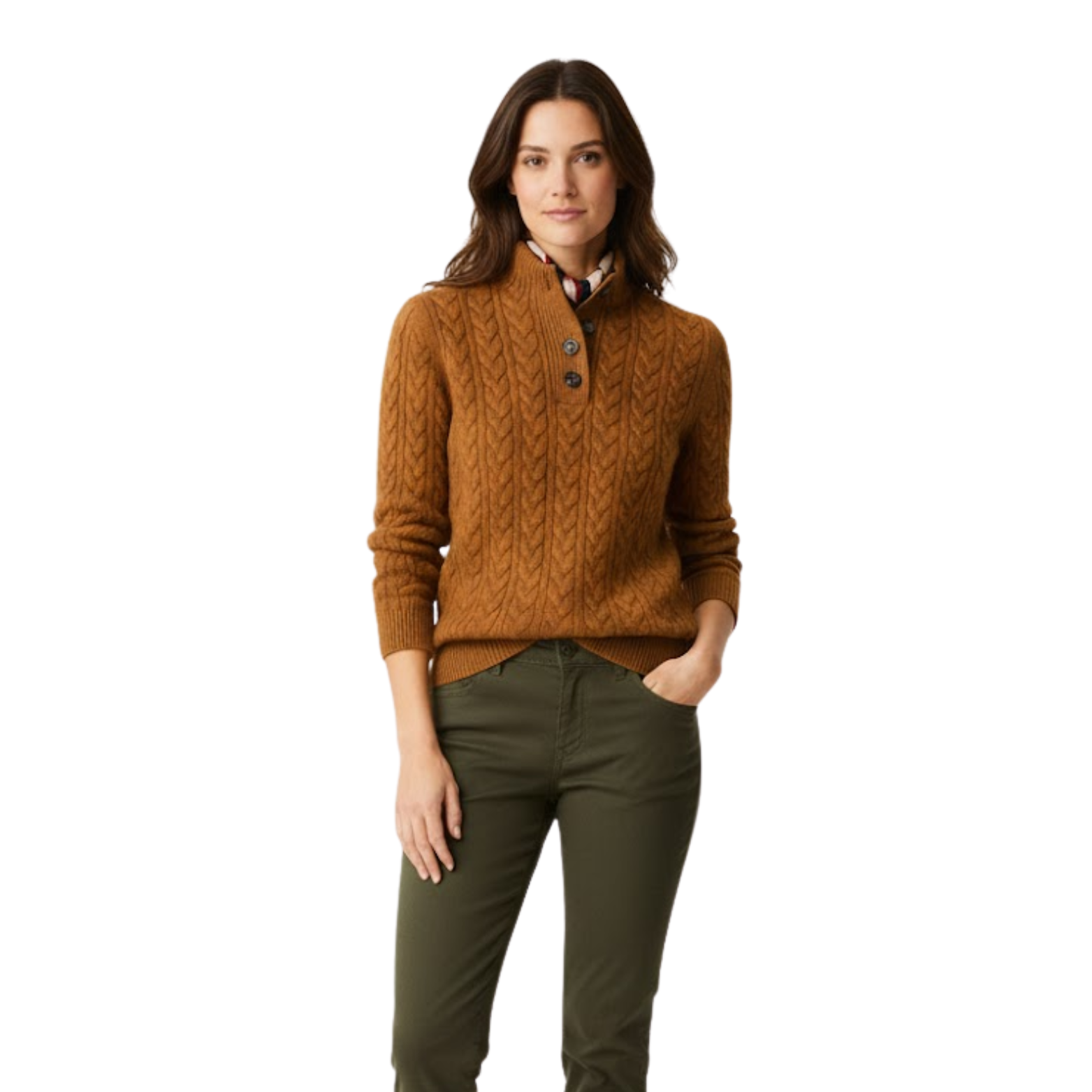 Knitted Cardigan Coat Thick Stand Collar Bottom Sweater