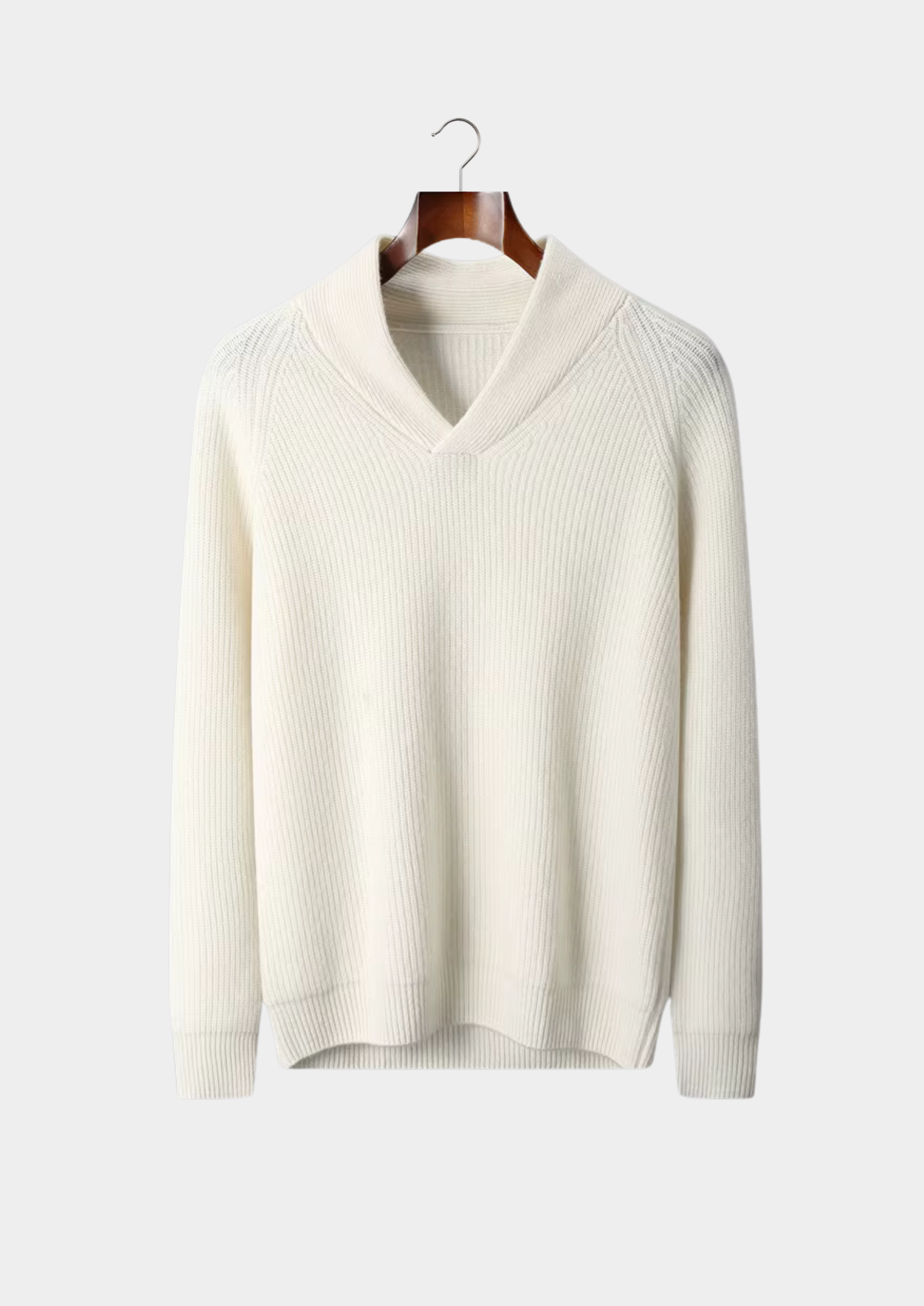 Veroux Mode | Men’s Premium Cashmere Ribbed V-Neck Sweater