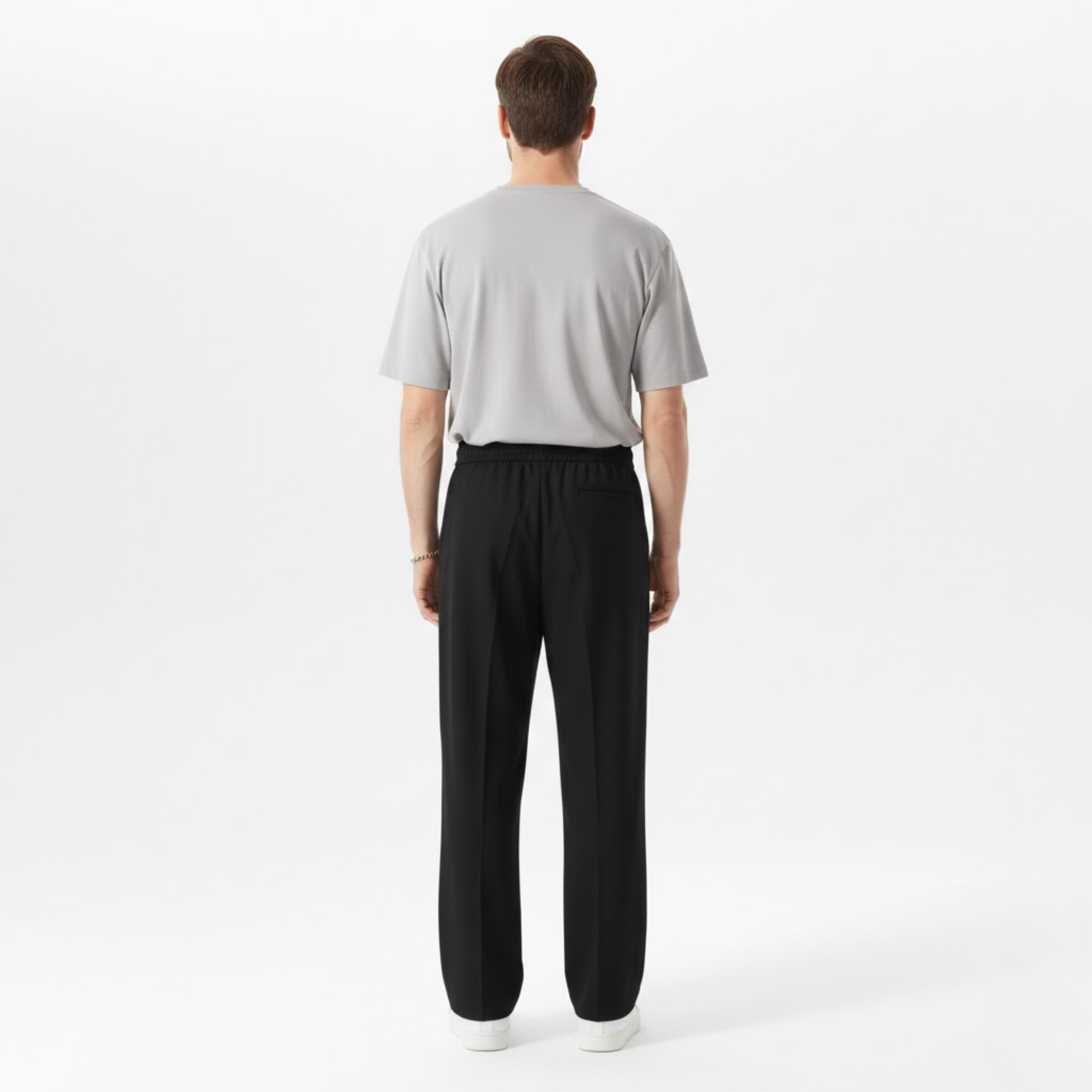 Men's Silk Ice Casual Pants Loose Drapey Straight Leg Solid Color Trousers