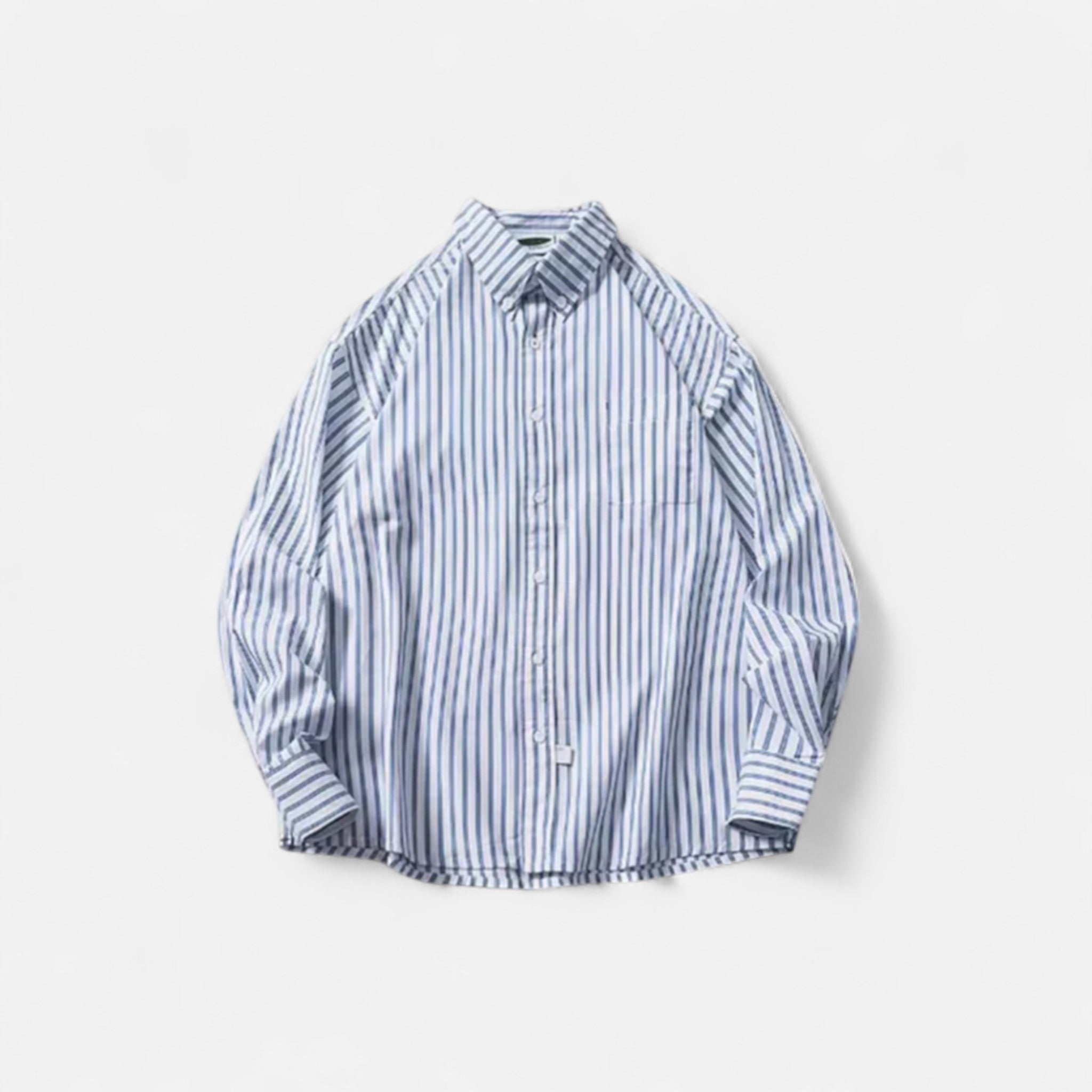Veroux Mode | Men’s Oversized Striped Shirt – Relaxed Proportion, Elevated Simplicity