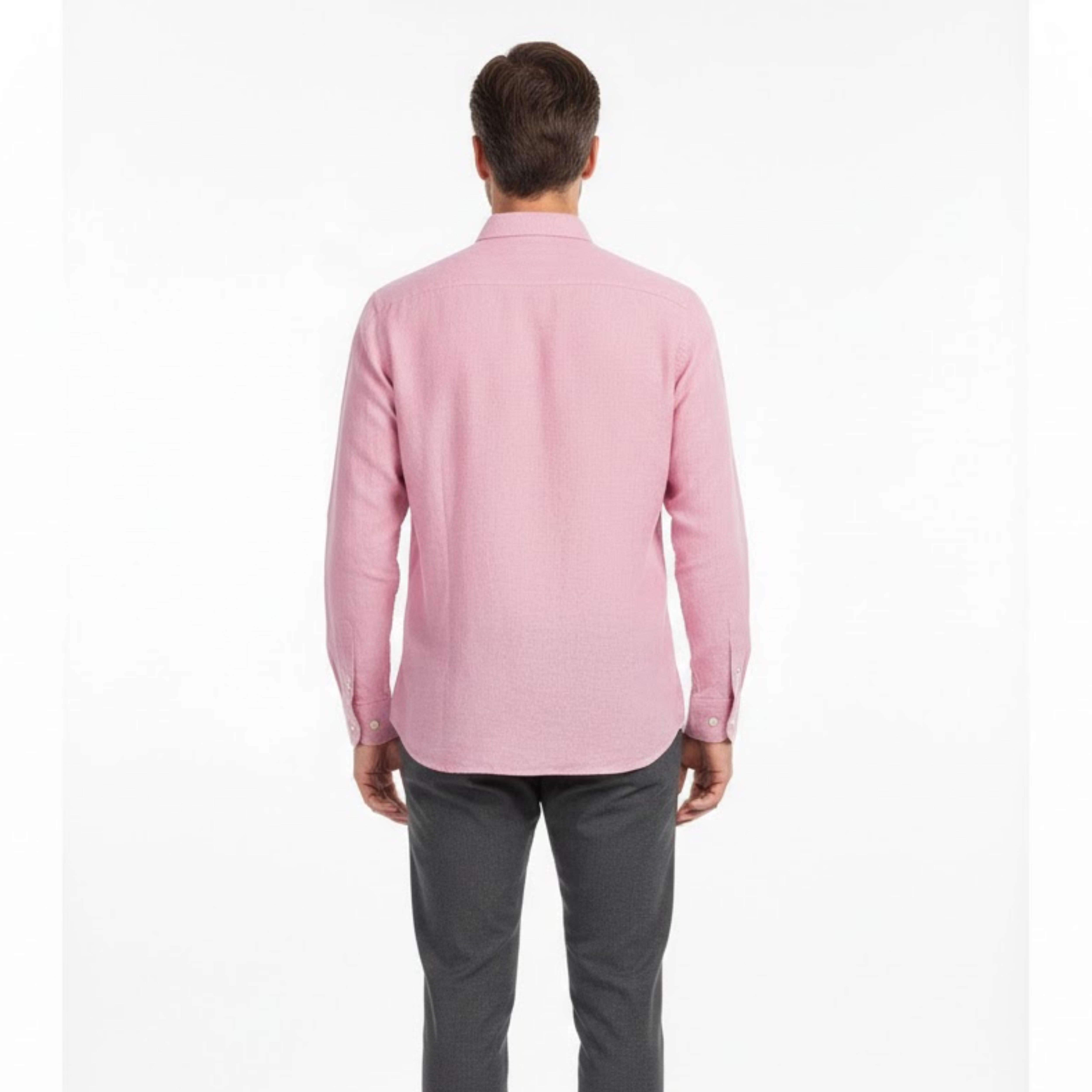 Men's Cotton Linen Shirt Long Sleeve Turn-Down Collar Casual Single Breasted Top