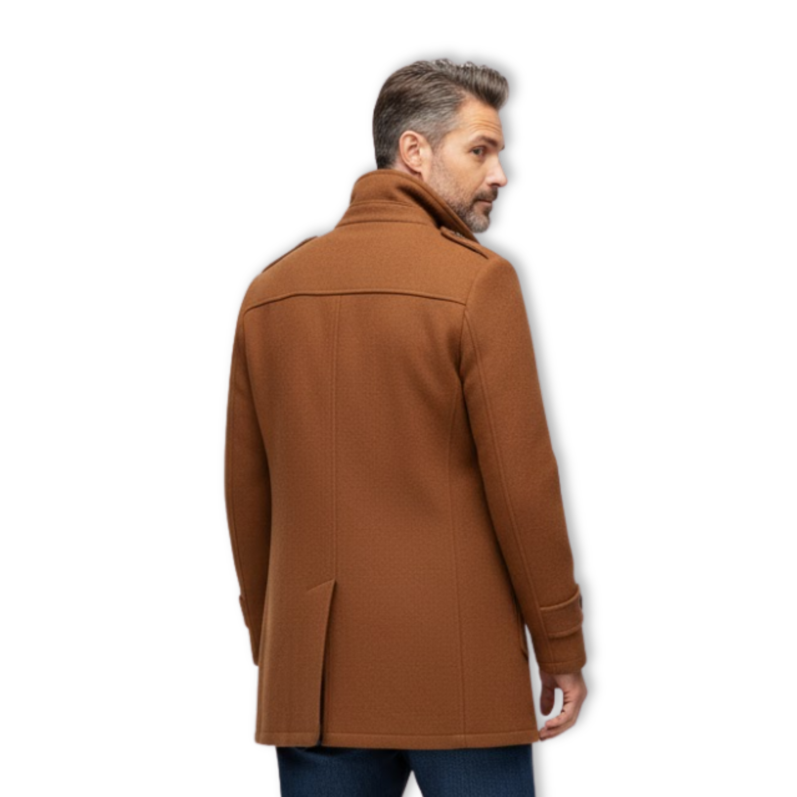 Men Fashion Autumn Winter Wool Trench Coats Middle Long Jacket Male Double Collar Zipper Coat