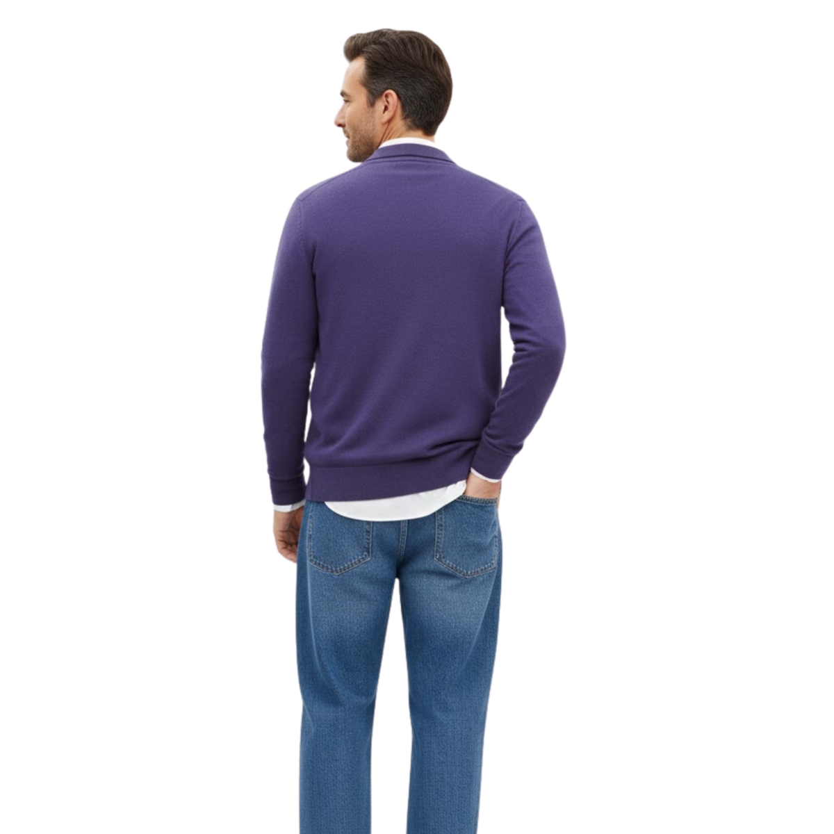 Men's Knit Cardigan Single Breasted Turn-Down Collar Casual Sweater Jacket