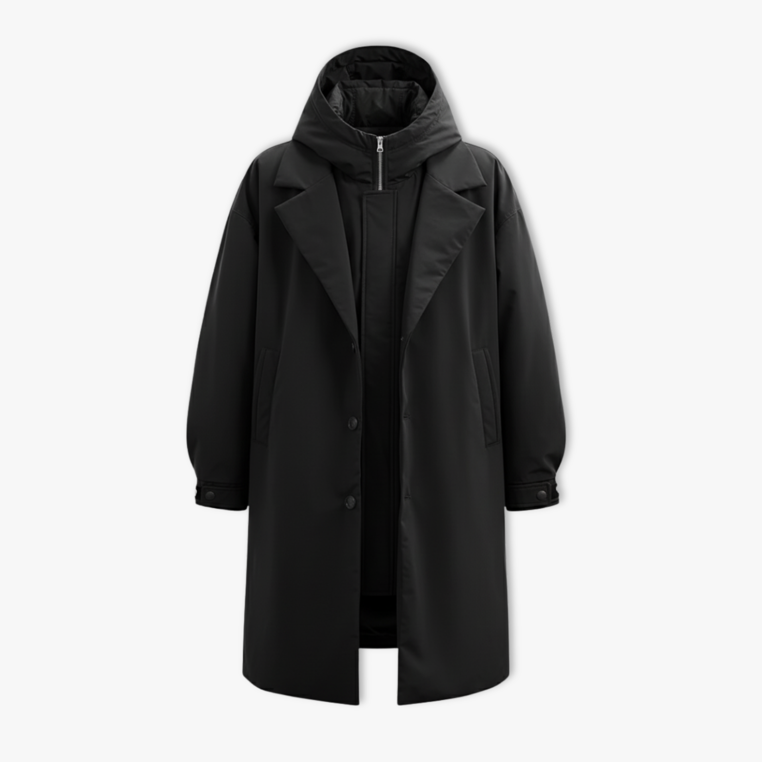 Trendy Men's Hooded Mid-Length Windbreaker Winter Korean Style