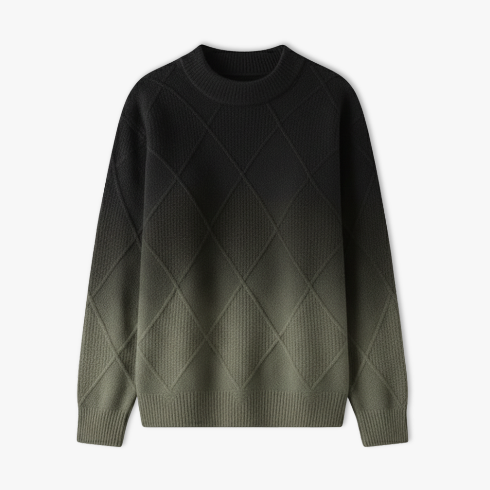 Men Gradient Knitwear Loose Fit Round Neck Pullover