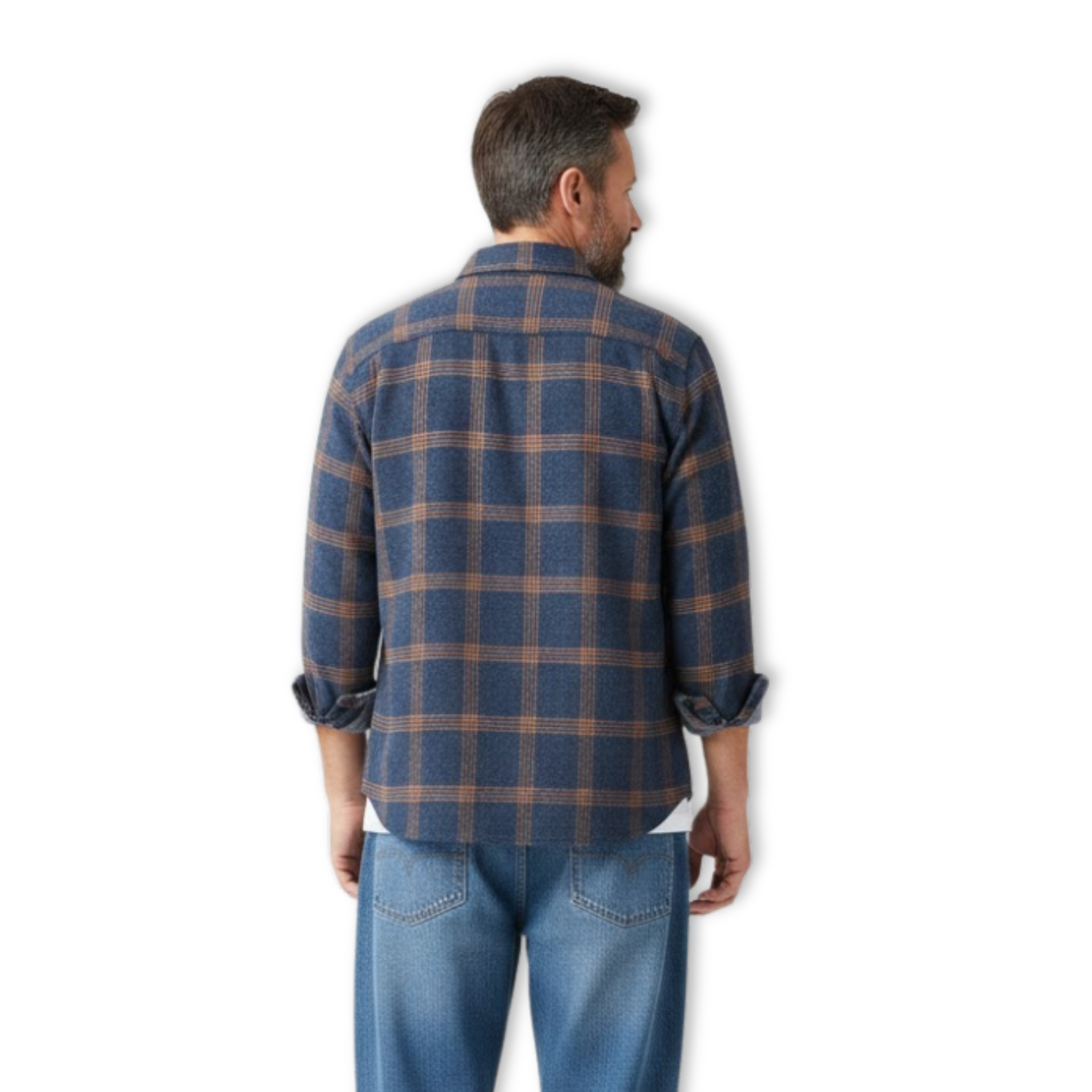 Men's Plaid Shirts Trendy and Casual Long-sleeved Shirt Jacket