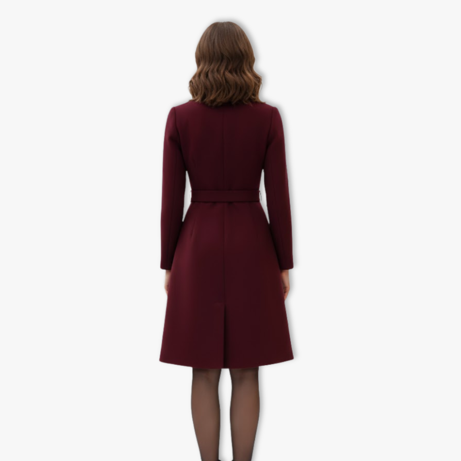 Women's Turtleneck A-Line Dress Long Sleeve Knee-Length Office Party Pullover Dress