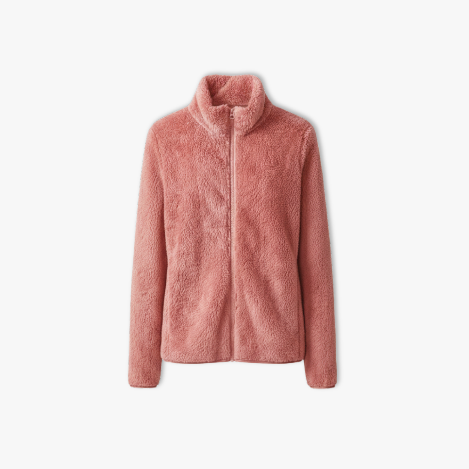 Women's Thickened Coral Fleece Jacket High Collar Full Zip Cardigan Sweatshirt