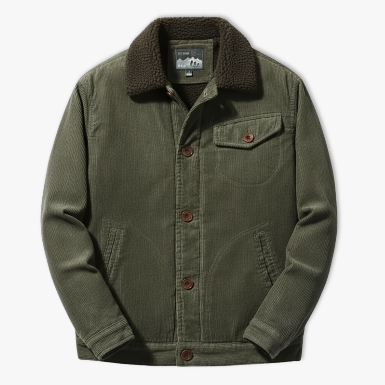 Men's Winter Plus Velvet Corduroy Tooling Casual Parka