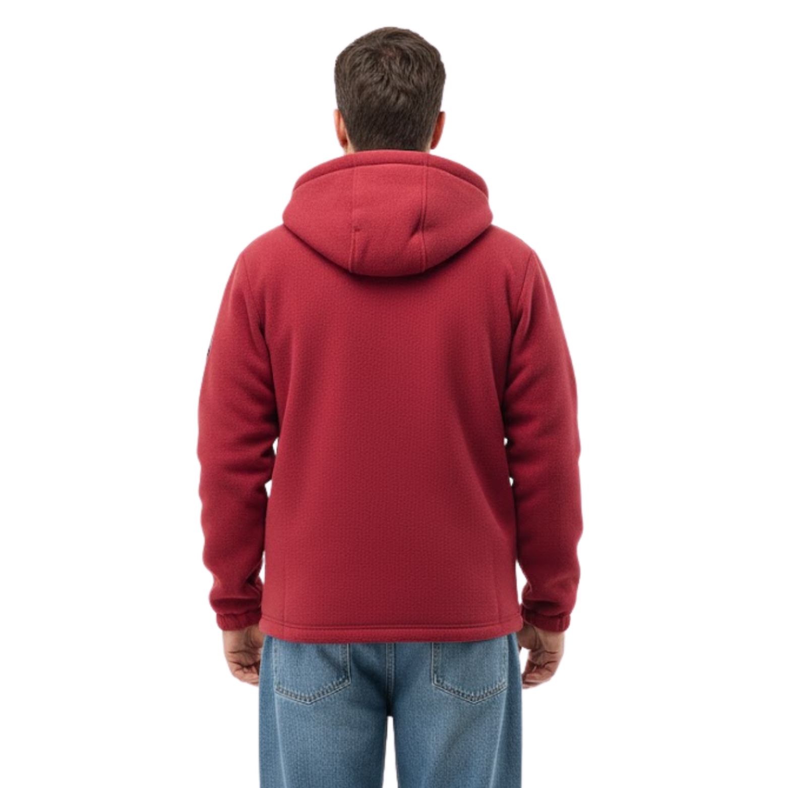 Men's Fleece Hooded Jacket Loose Fit Zipper Sherpa Outerwear Oversized Coat