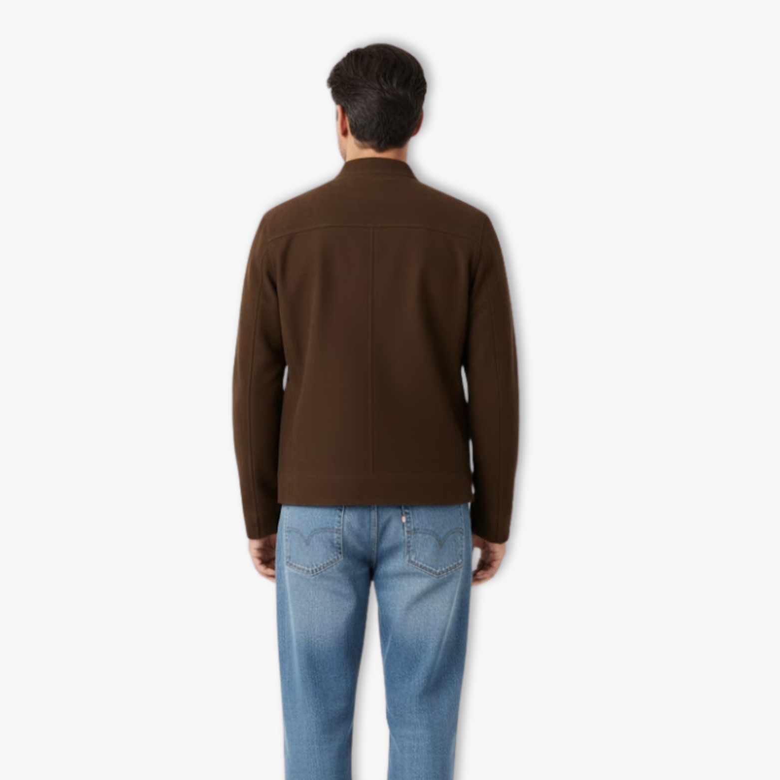 Men's Lightweight Stand Collar Bomber Jacket Loose Fit Long Sleeve Casual Outerwear