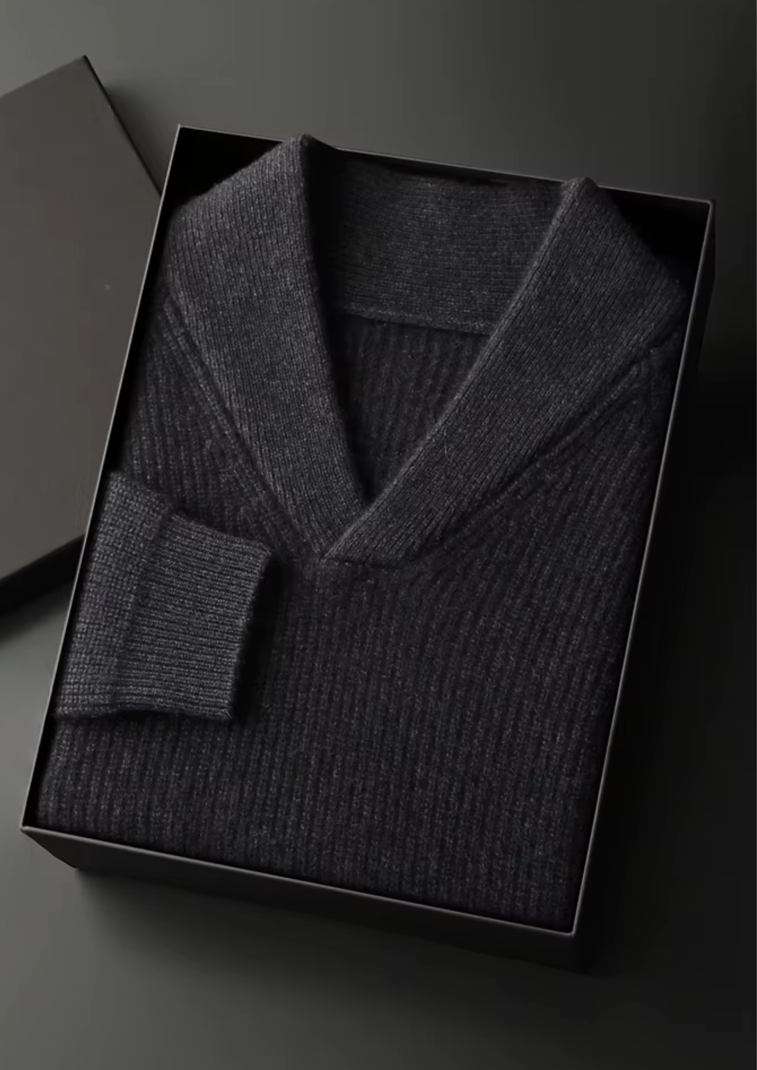 Veroux Mode | Men’s Premium Cashmere Ribbed V-Neck Sweater