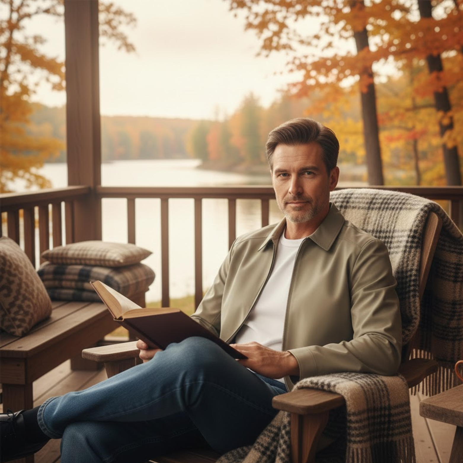 Autumn Men's Jacket Casual Lapel Coat Loose Breathable