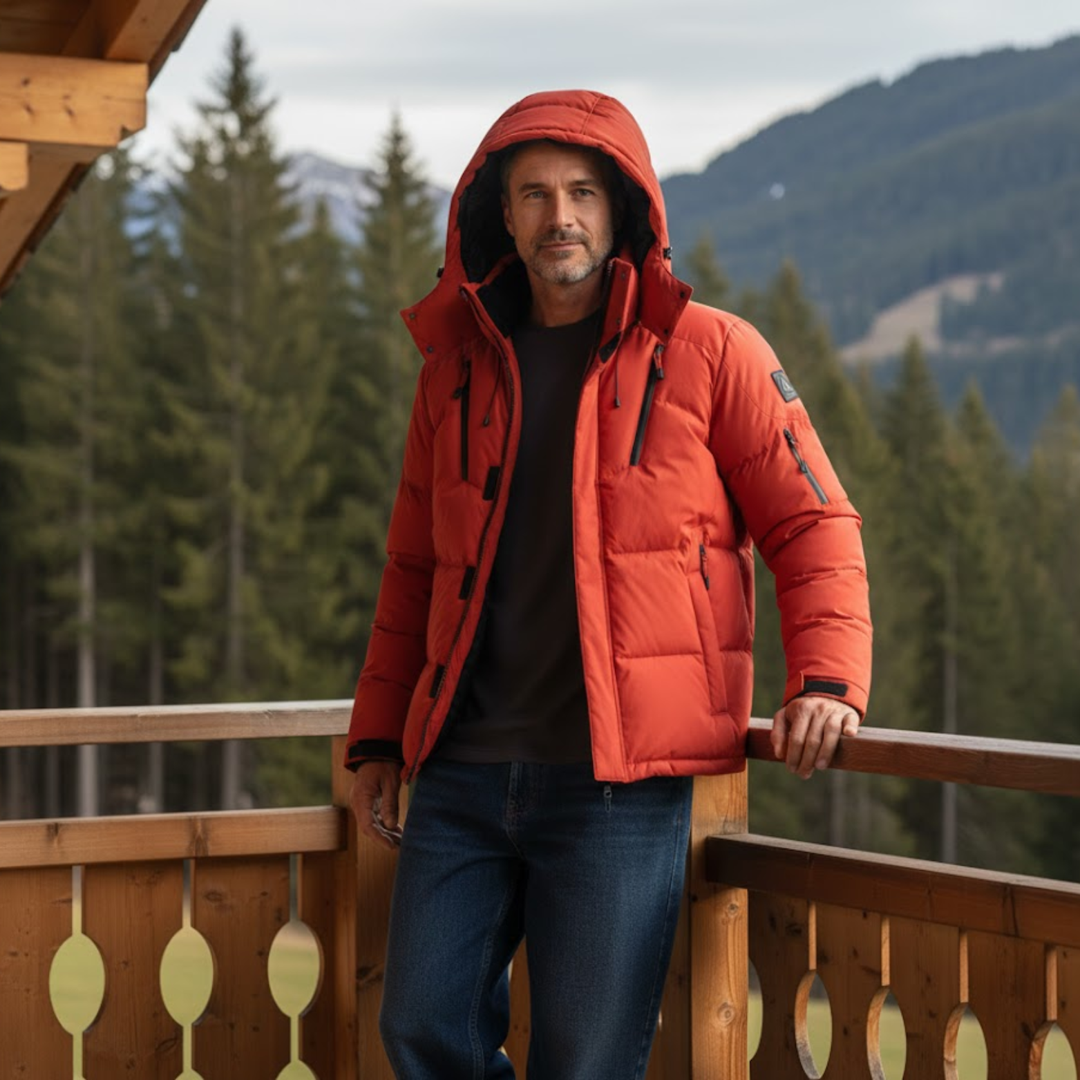 Men's Hooded Puffer Parka Thick Warm Duck Down Jacket Windbreaker Overcoat