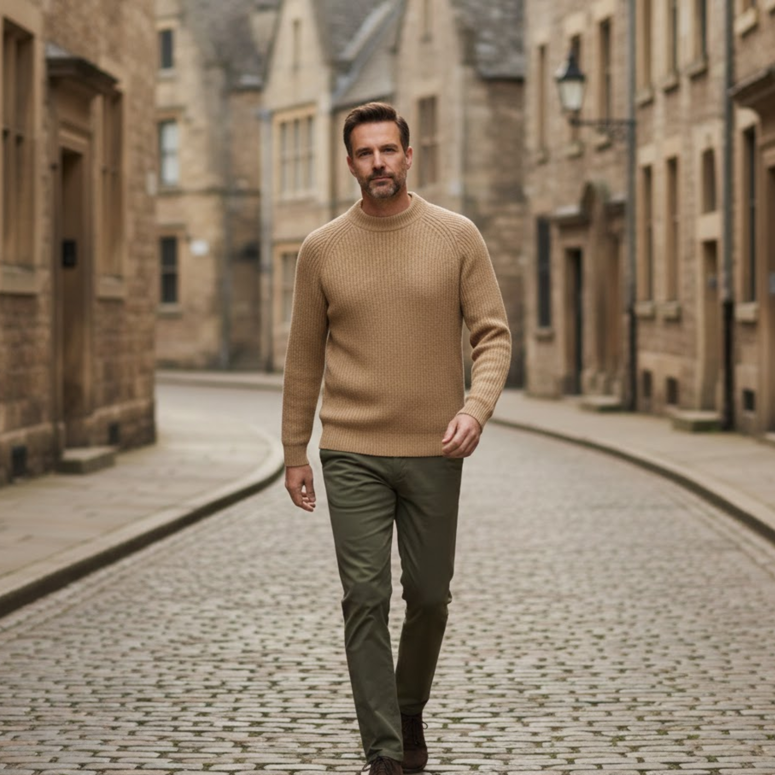 Men's Knitted Pullover Sweater O-Neck Slim Fit Solid Color Casual Long Sleeve Jumper