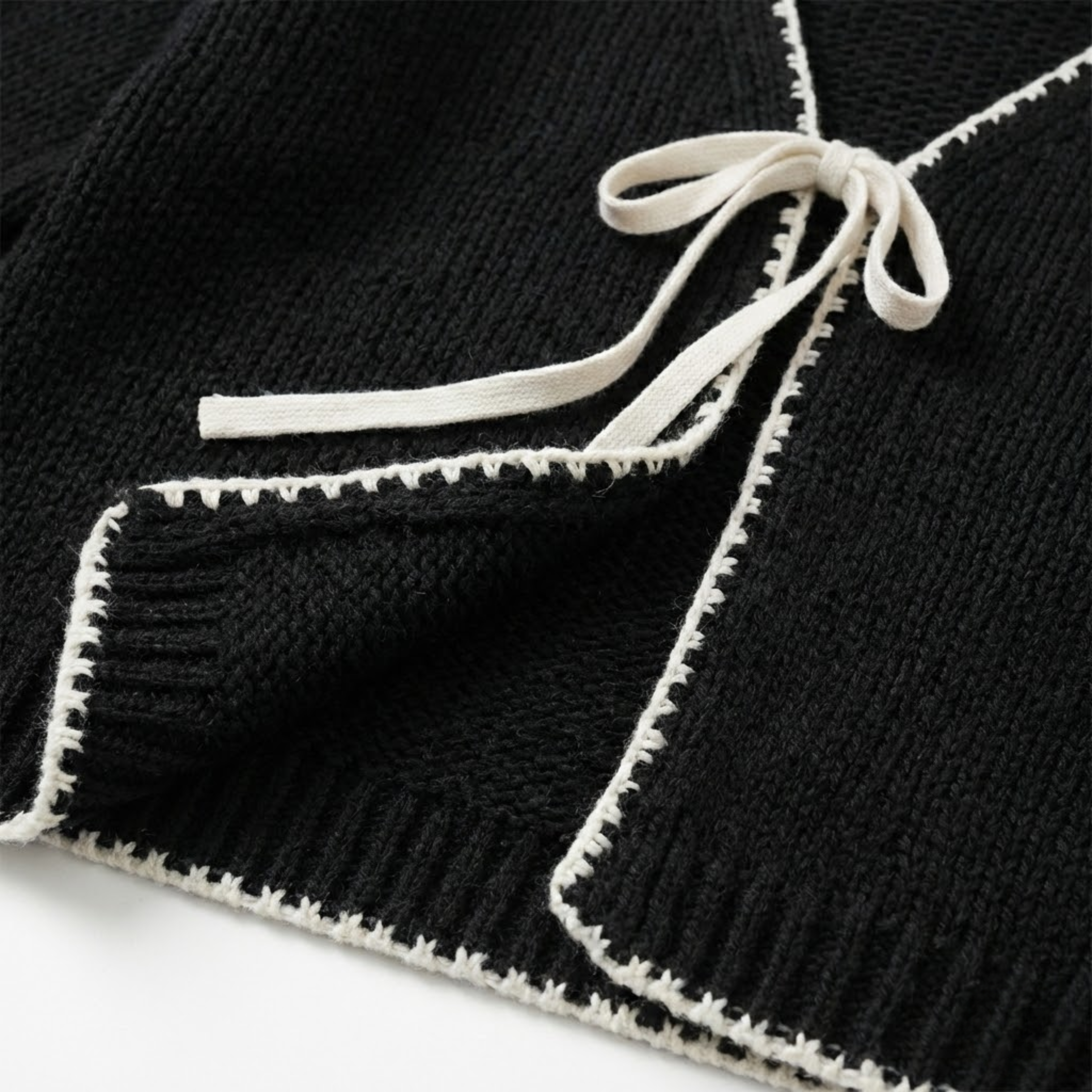 Women's Tie Front Cardigan Long Sleeve Knit V-Neck Bow Sweater Loose Fit Outerwear