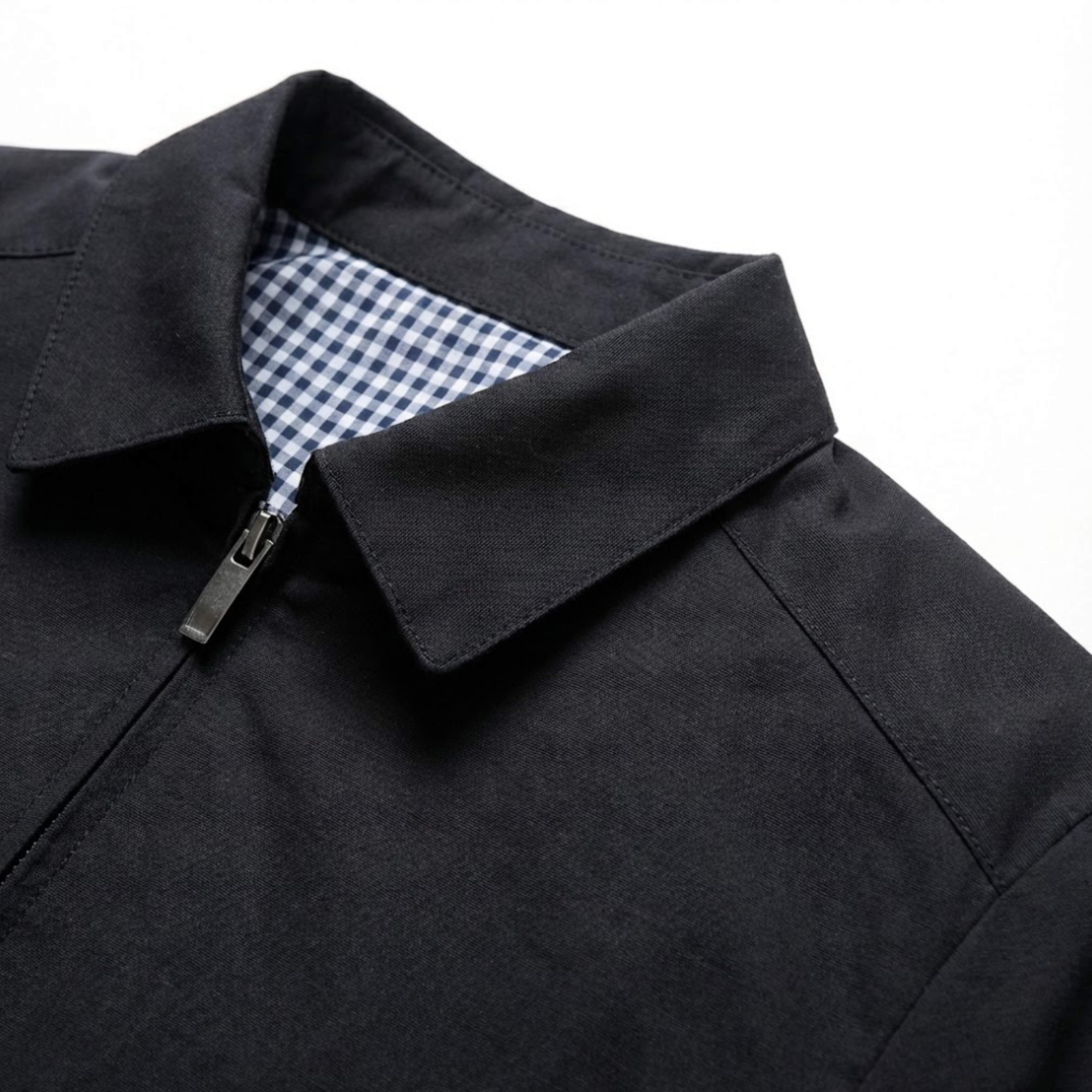 Men's Lightweight Business Work Jacket Zipper Closure Polyester Casual Outerwear Coat