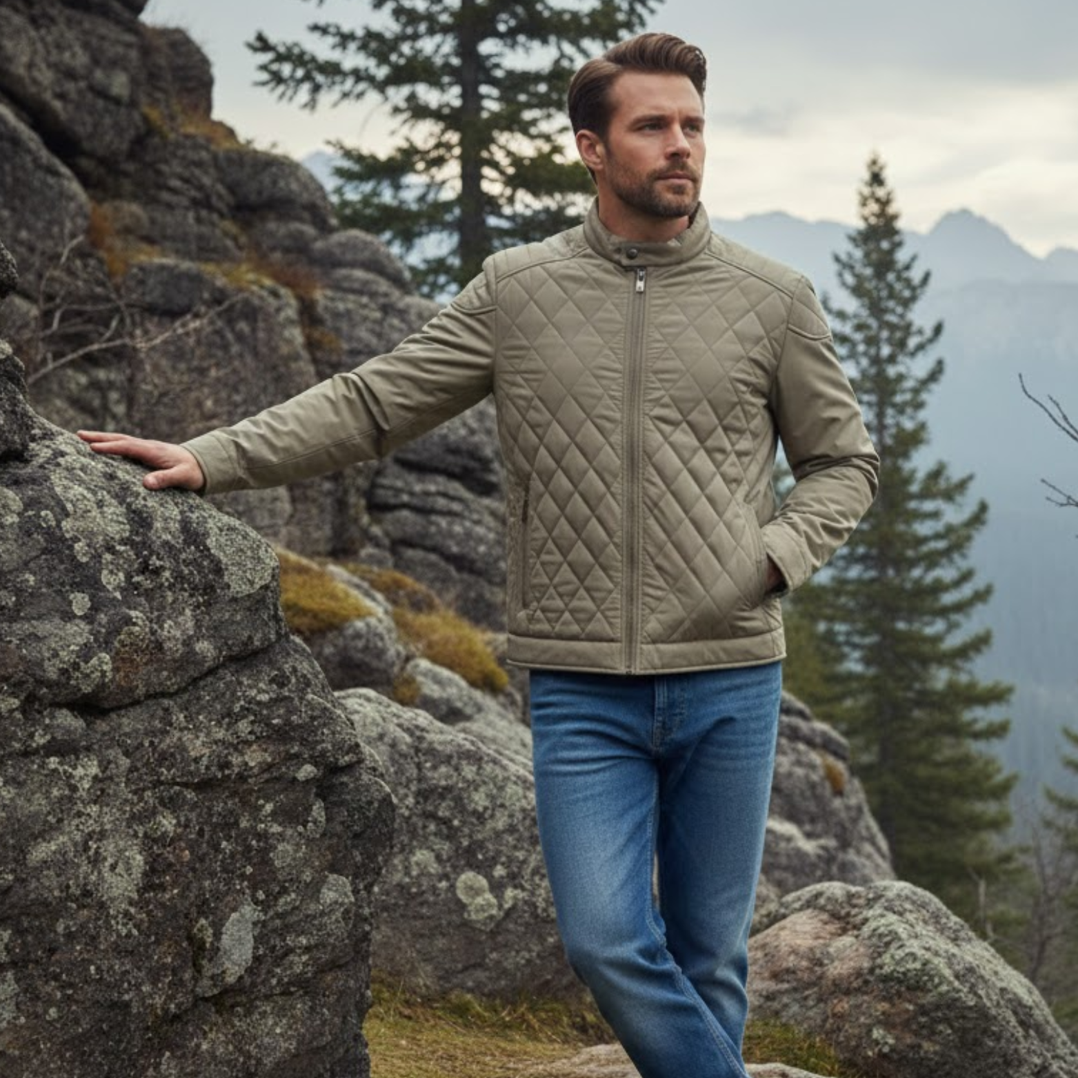 Men's Retro Slim Fit Cotton-Padded Bomber