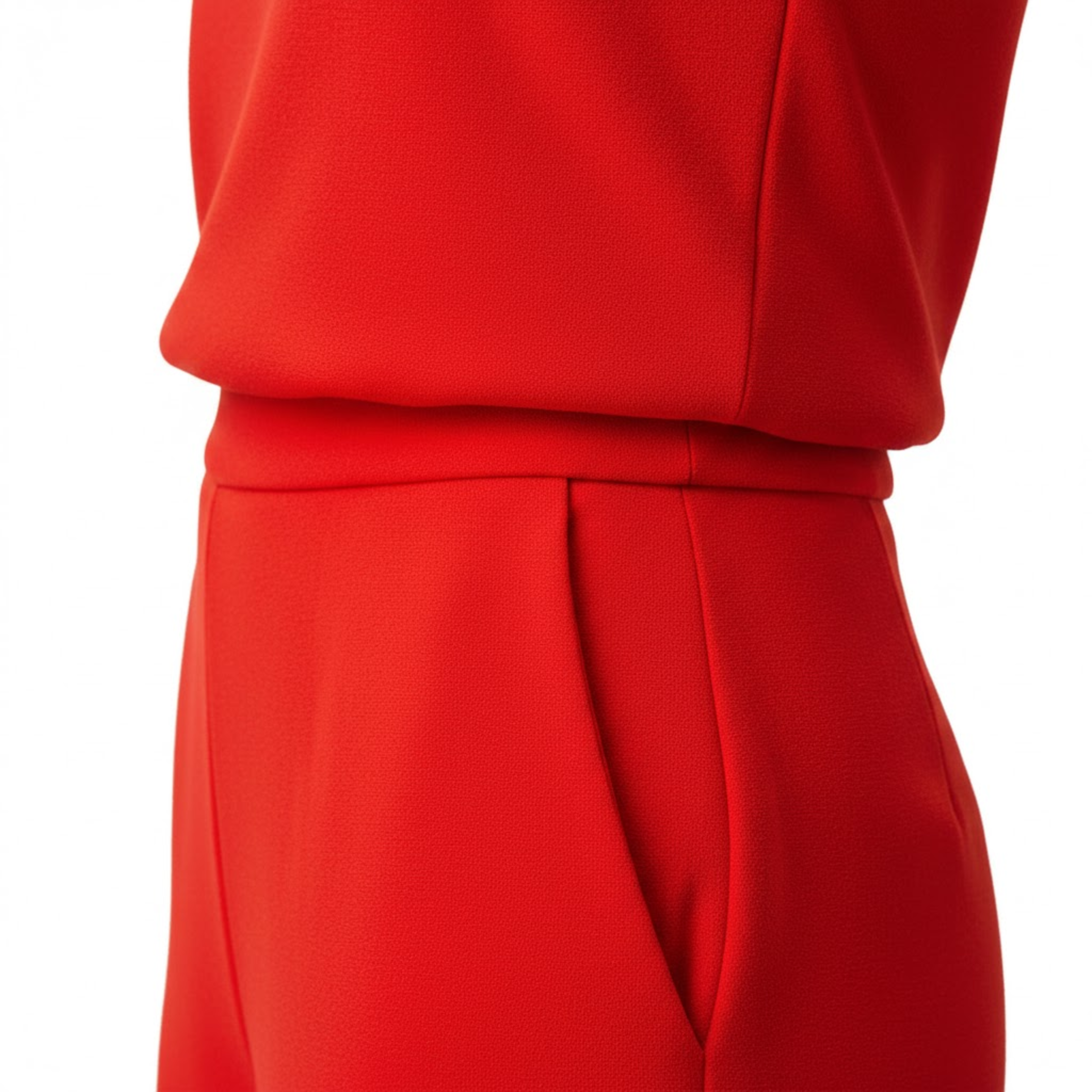 Women's Sleeveless Wide Leg Jumpsuit with Mock Neck and Full Length Trousers