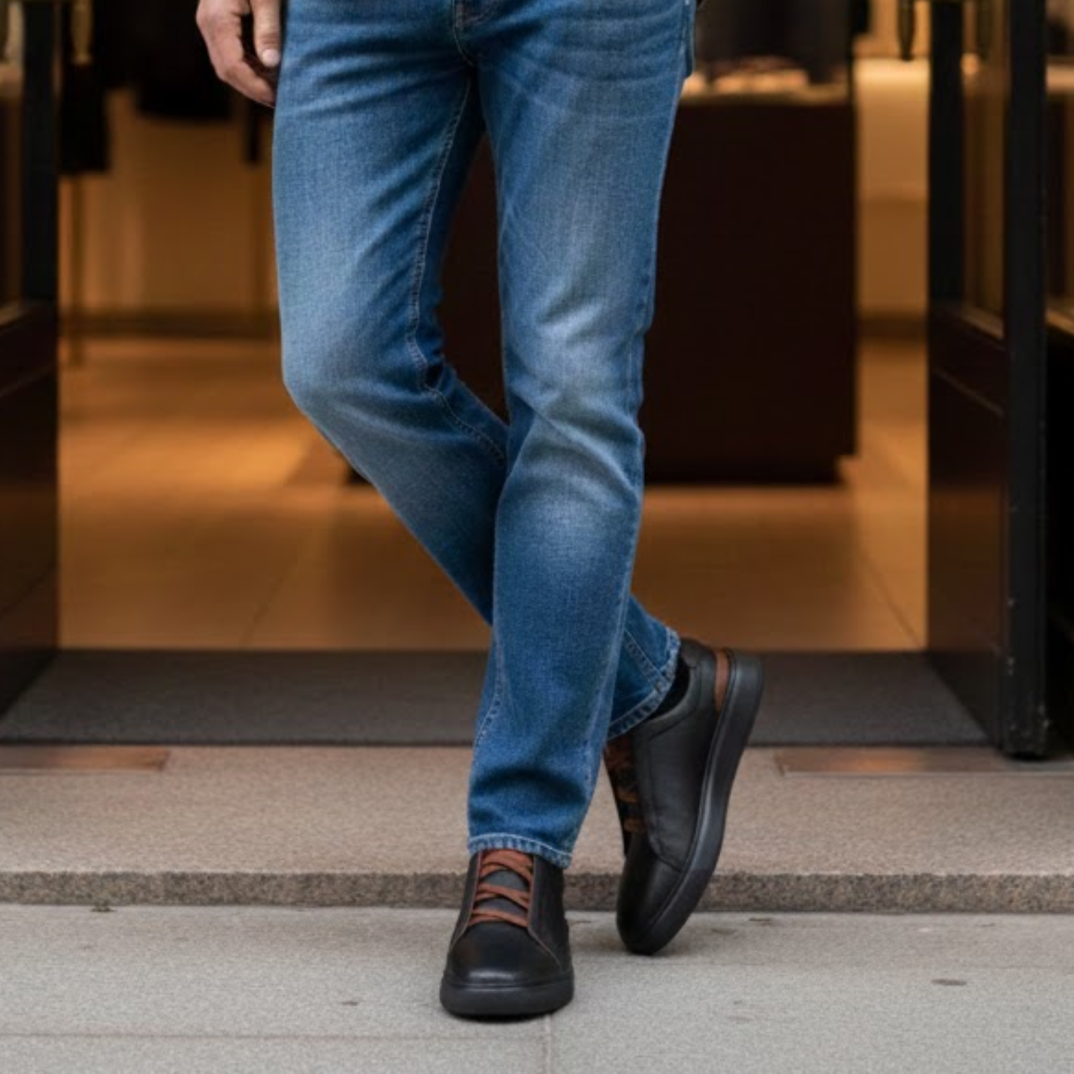 Men's Comfortable Leather Slip-On Sneaker