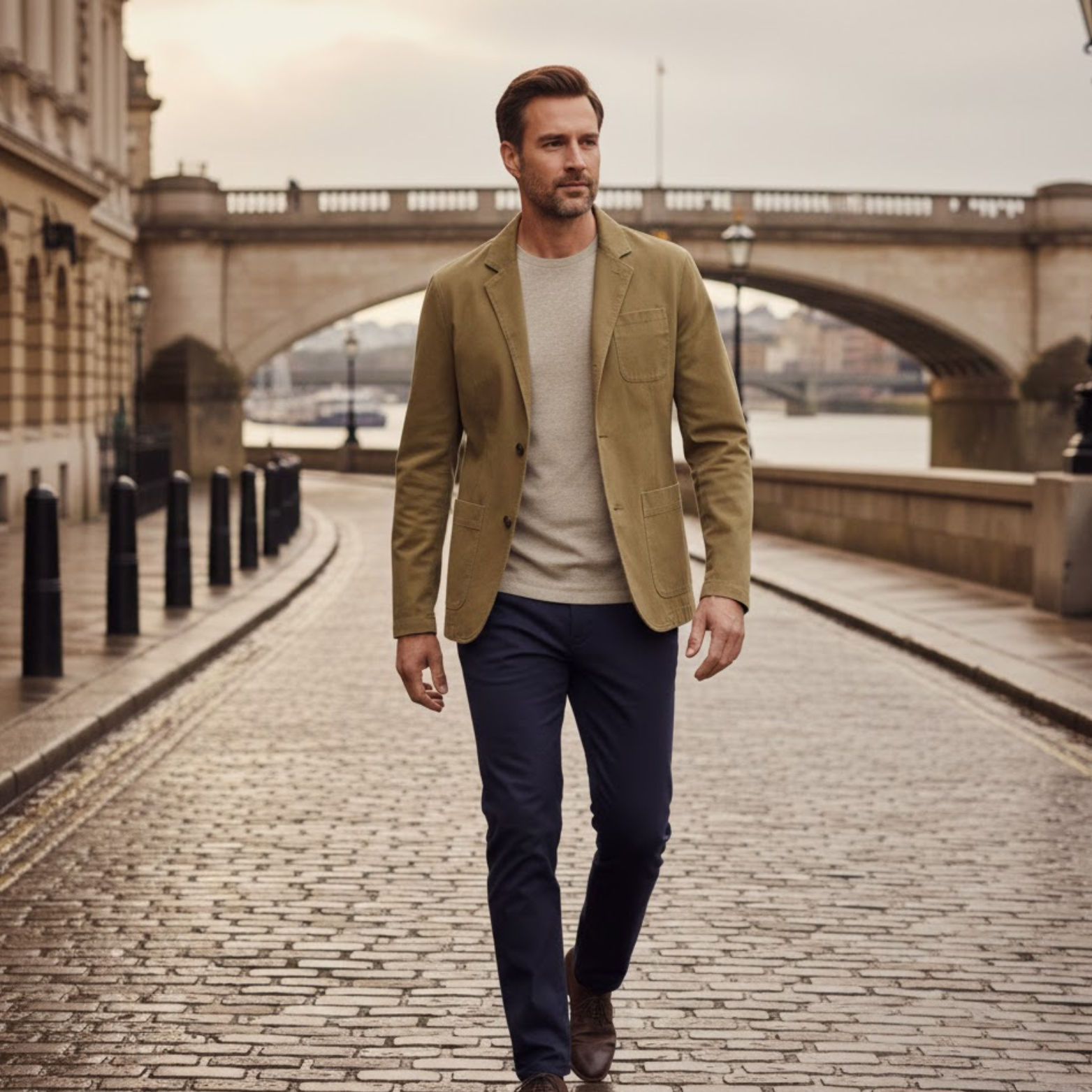 Men's Smart Casual Blazer Single Breasted Slim Fit Polyester Sport Coat Jacket