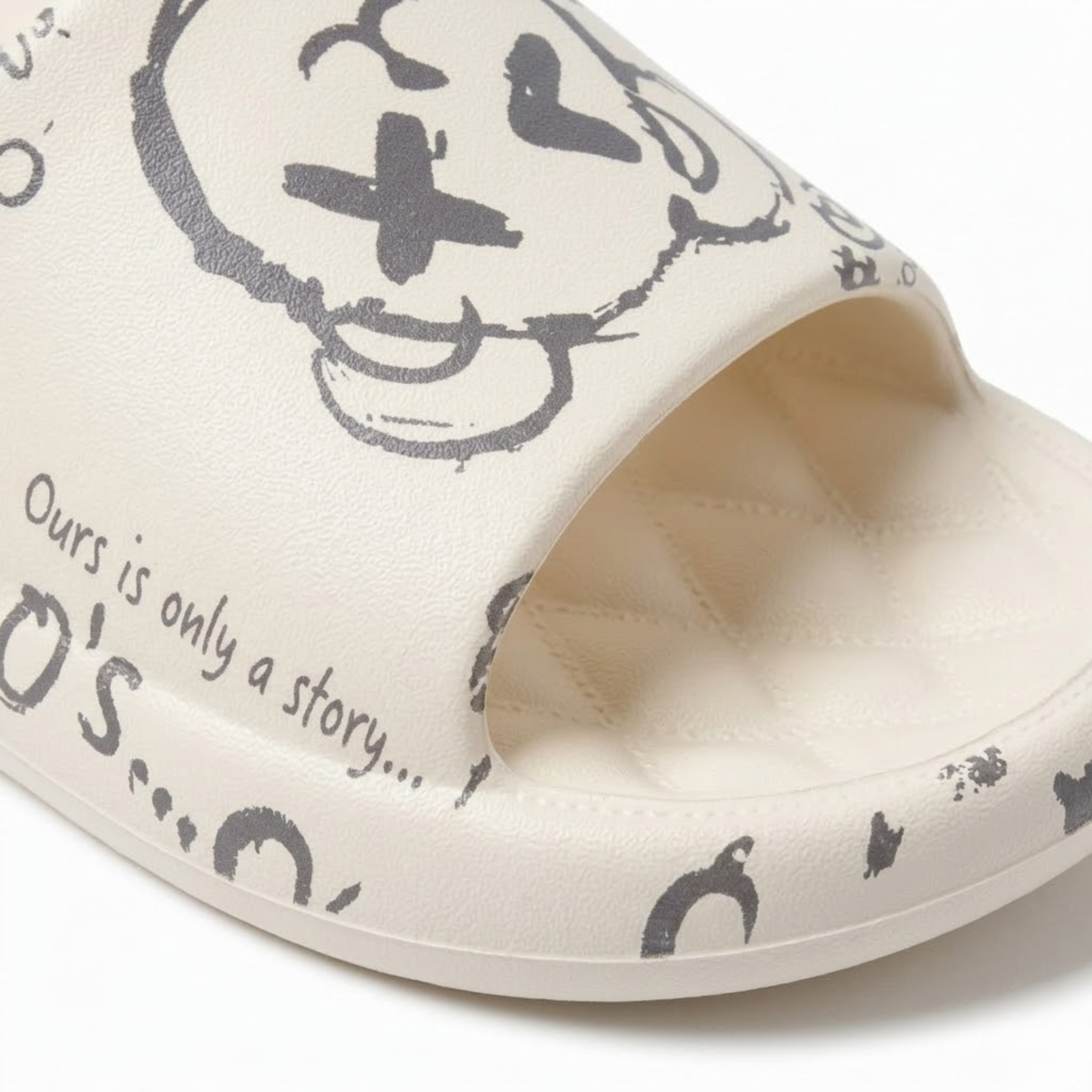 Men's Graffiti EVA Slides Non-Slip Waterproof Beach Sandals Indoor Outdoor Slippers