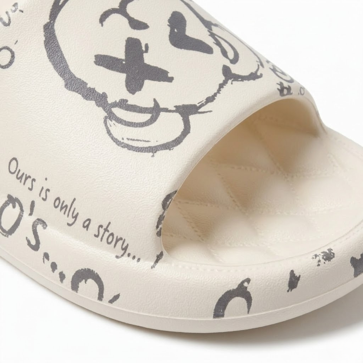 Men's Graffiti EVA Slides Non-Slip Waterproof Beach Sandals Indoor Outdoor Slippers