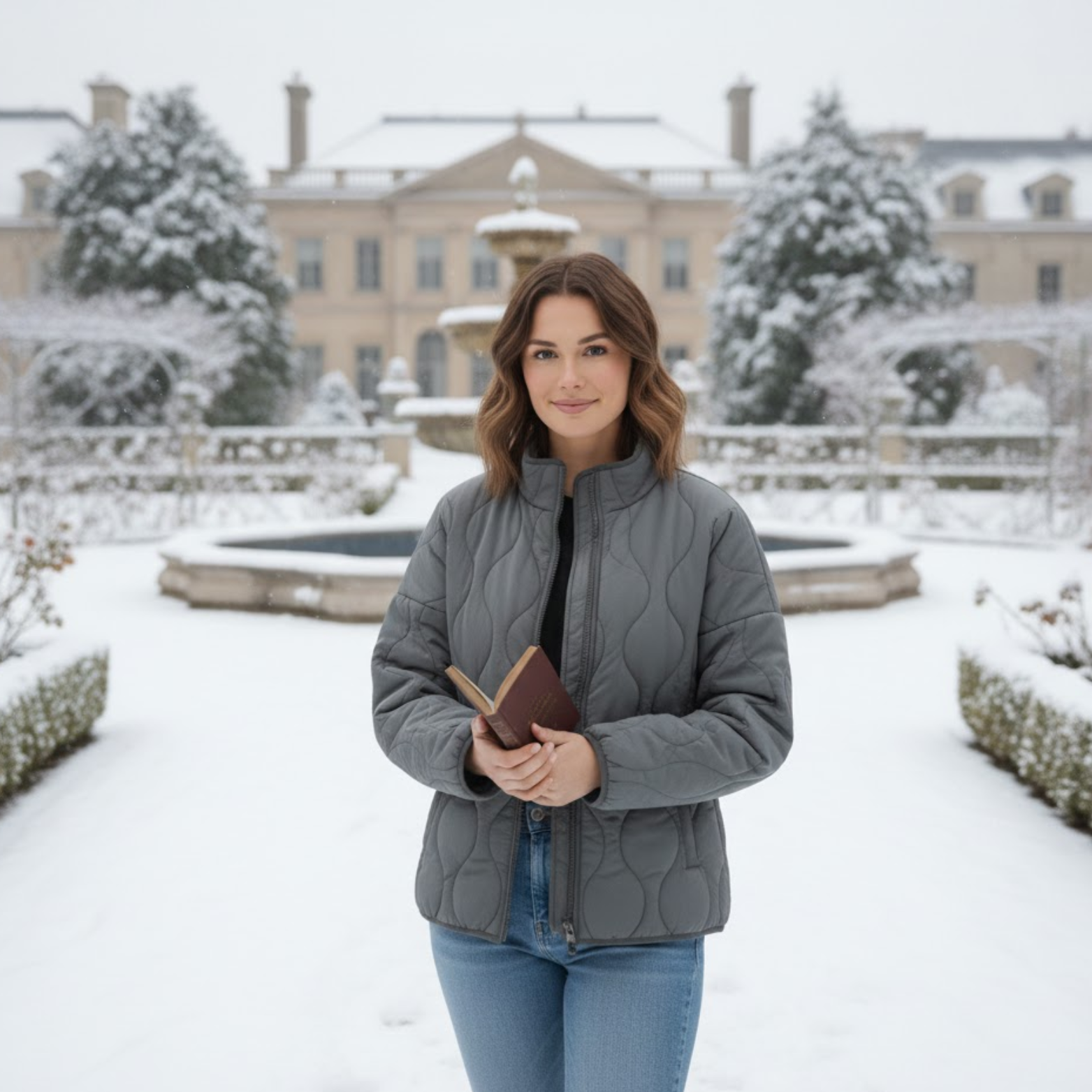 Women's Cotton Padded Jacket Winter Long-Sleeved Pocketed Loose Stand Collar Zipper Solid Color Coat