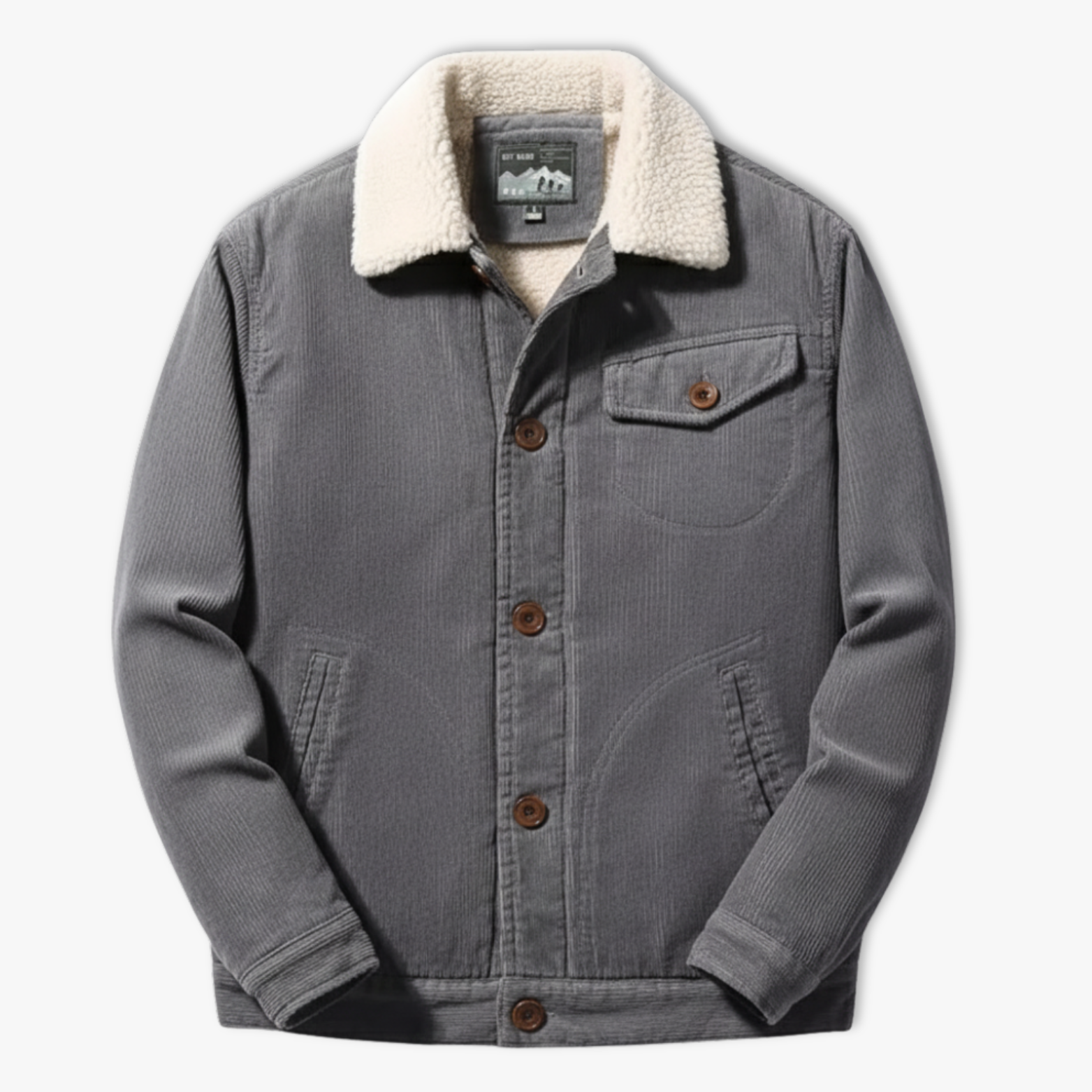 Men's Winter Plus Velvet Corduroy Tooling Casual Parka