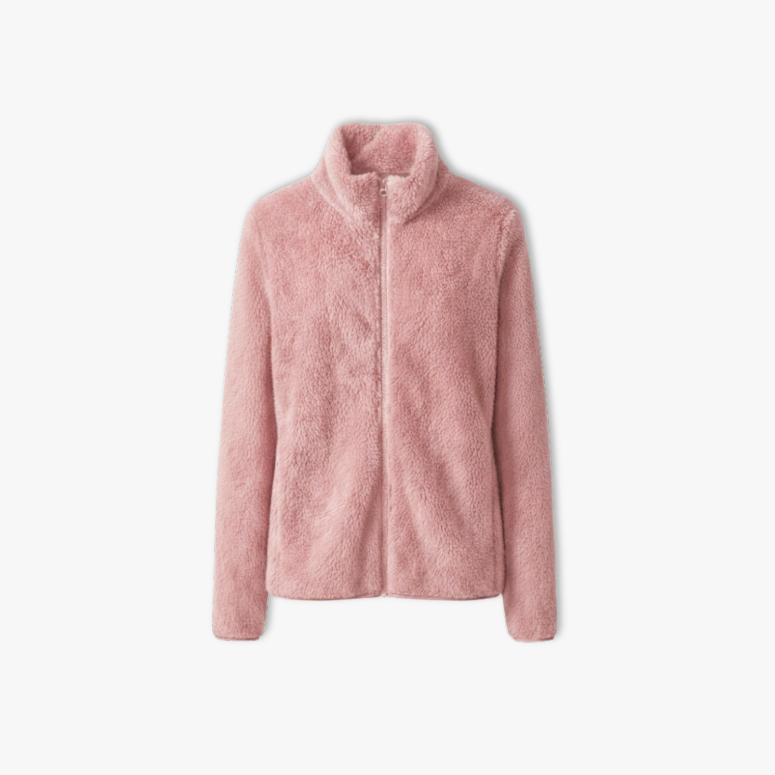 Women's Thickened Coral Fleece Jacket High Collar Full Zip Cardigan Sweatshirt