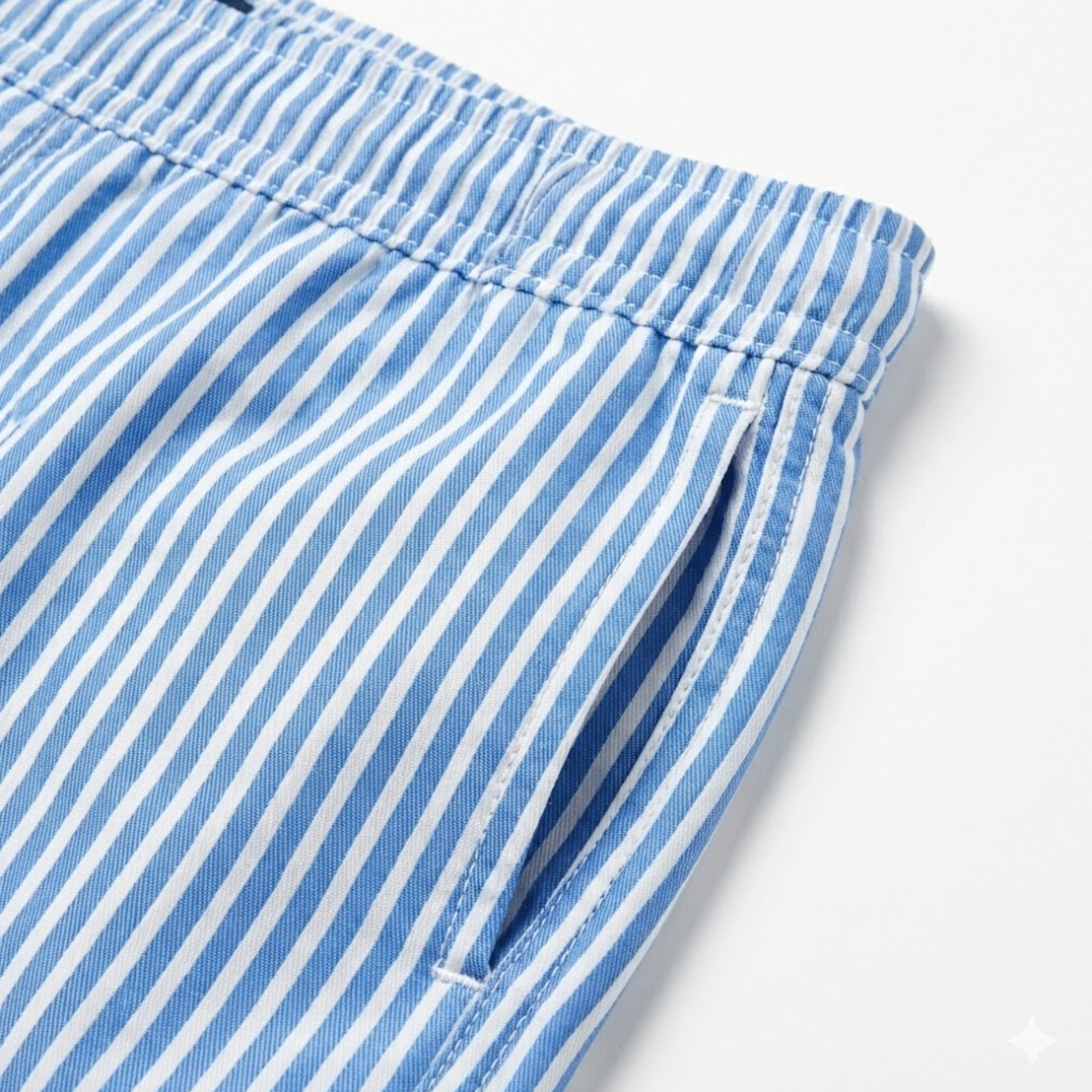 Men's Vertical Striped Beach Shorts with Elastic Drawstring Waist and Loose Fit